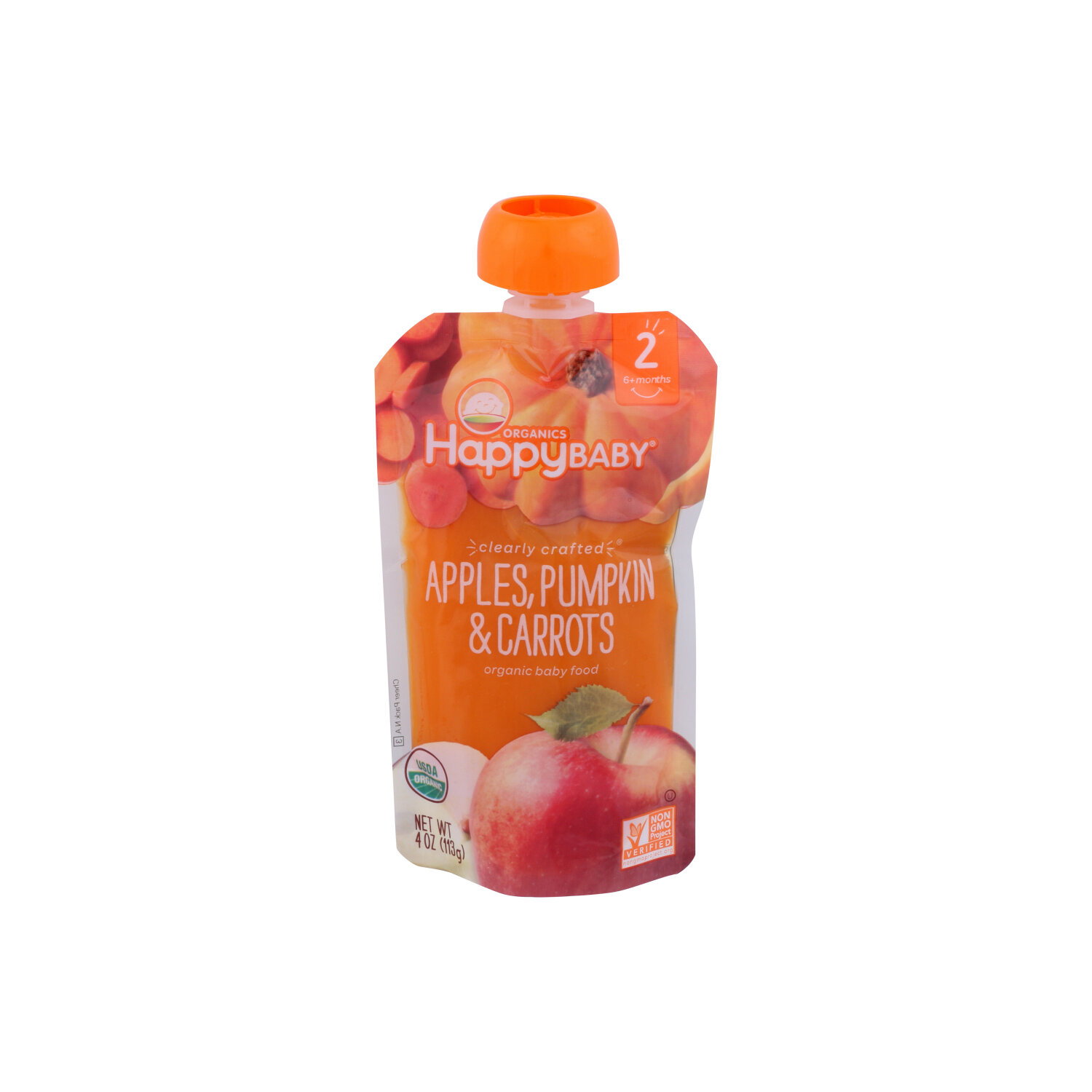 Happy Baby Stage 2 Clearly Crafted Apples Pumpkin & Carrots - 4 Ounce Image 1 of 2