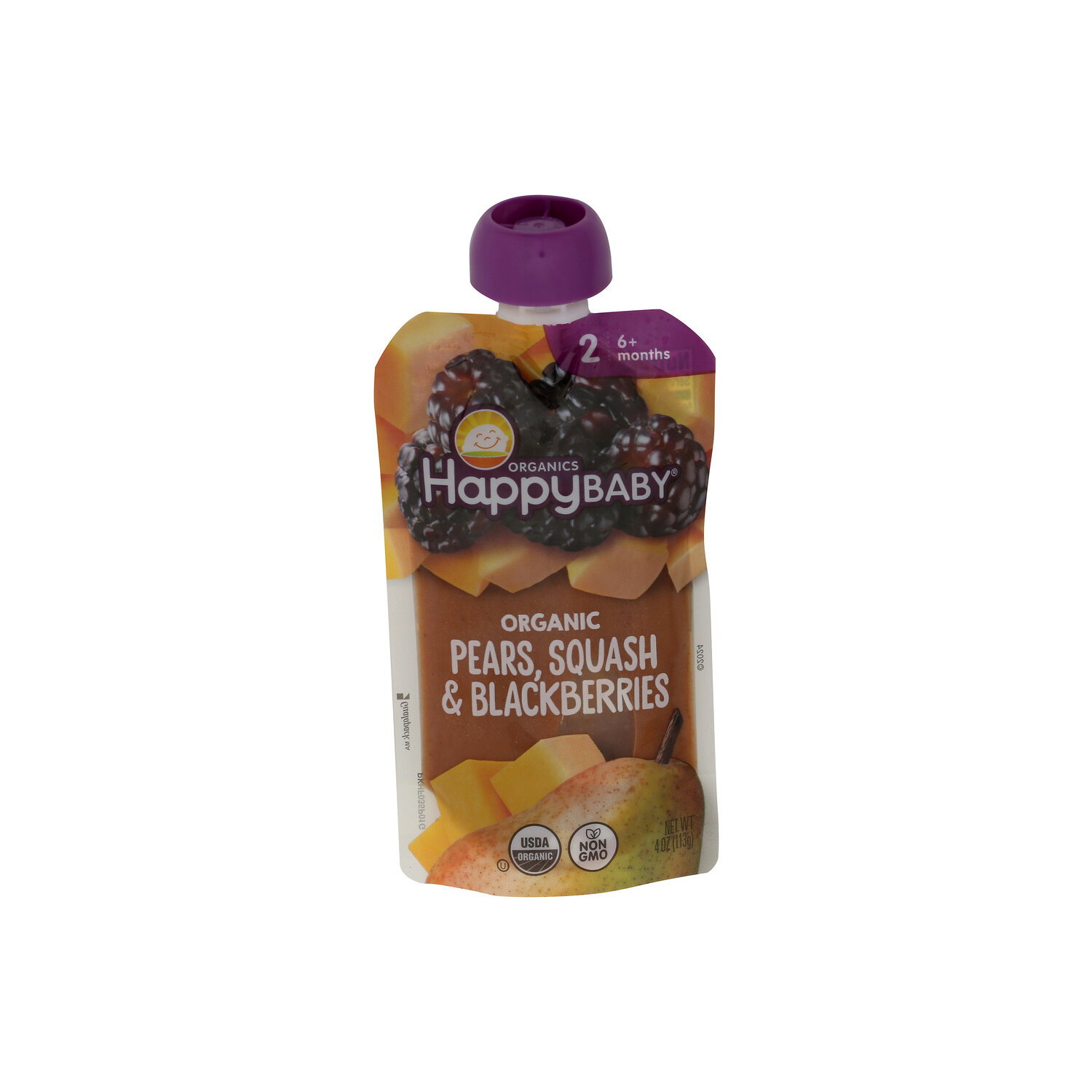 Happy Baby Stage 2 Clearly Crafted Pears Squash & Blackberries - 4 Ounce Image 1 of 4