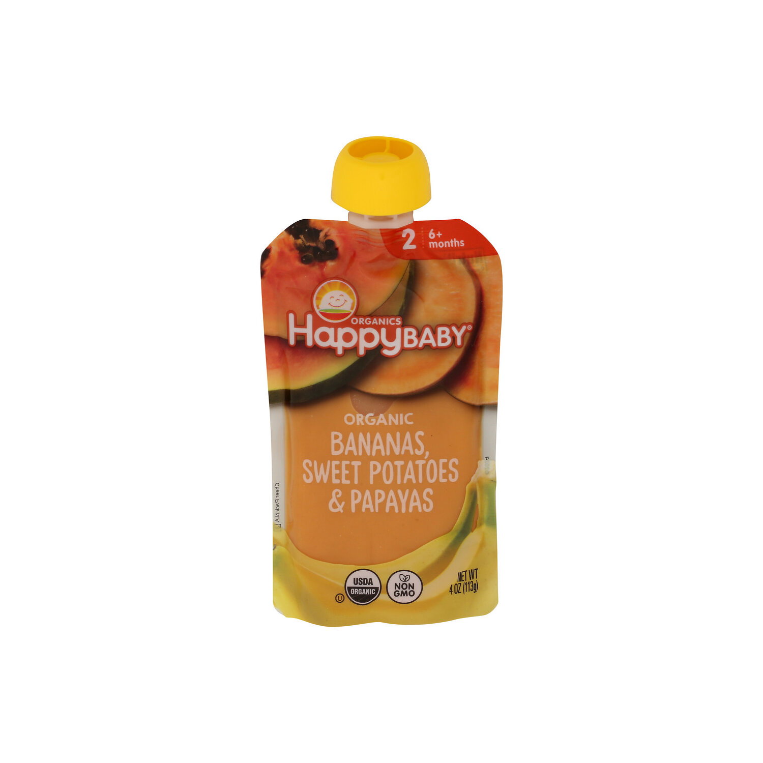 Happy Baby Stage 2 Organic Clearly Crafted Bananas, Sweet Potatoes & Papayas Pouch - 4 Ounce Image 1 of 4