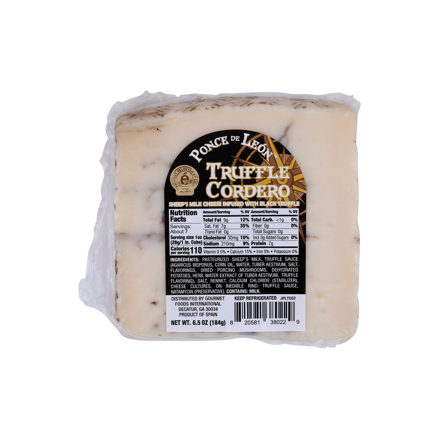Ponce De Leon Cheese , Truffle Cordero - 6.5 Ounce Image 1 of 4