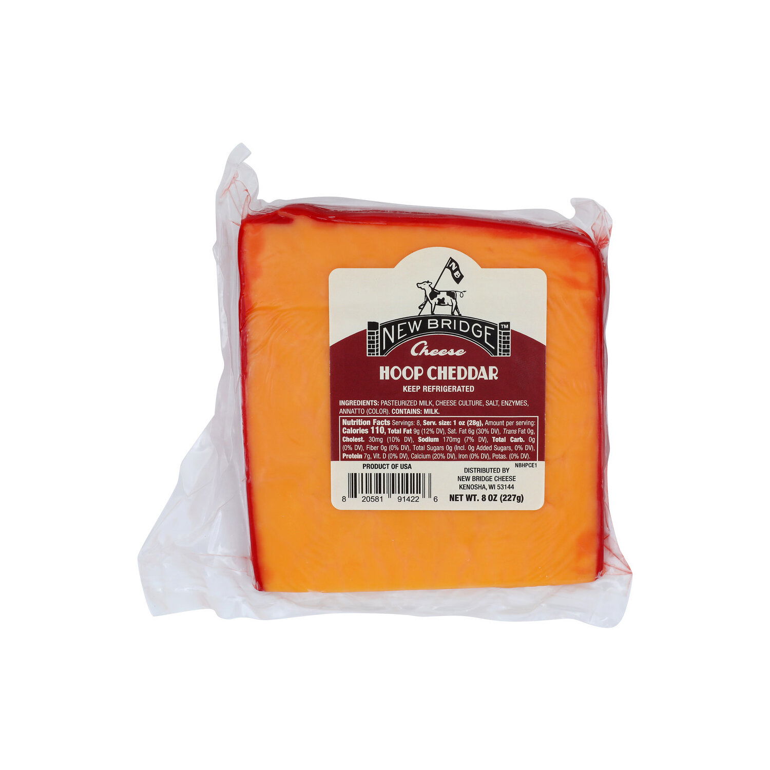 New Bridge Cheese, Hoop Cheddar - 8 Ounce - Brookshire's