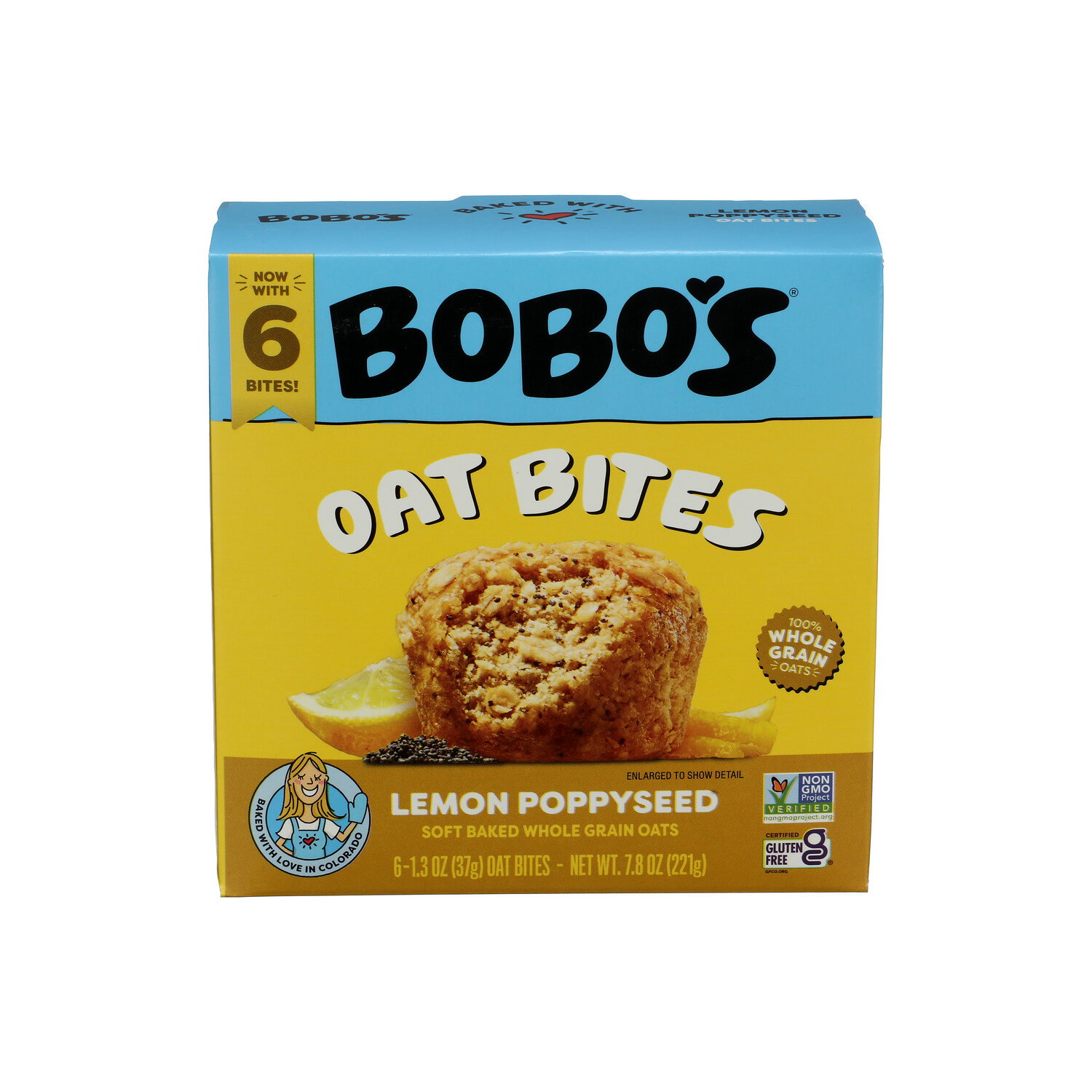 BOBO's Bites Lemon Poppyseed - 1.3 Ounce - 6 Count Image 1 of 3