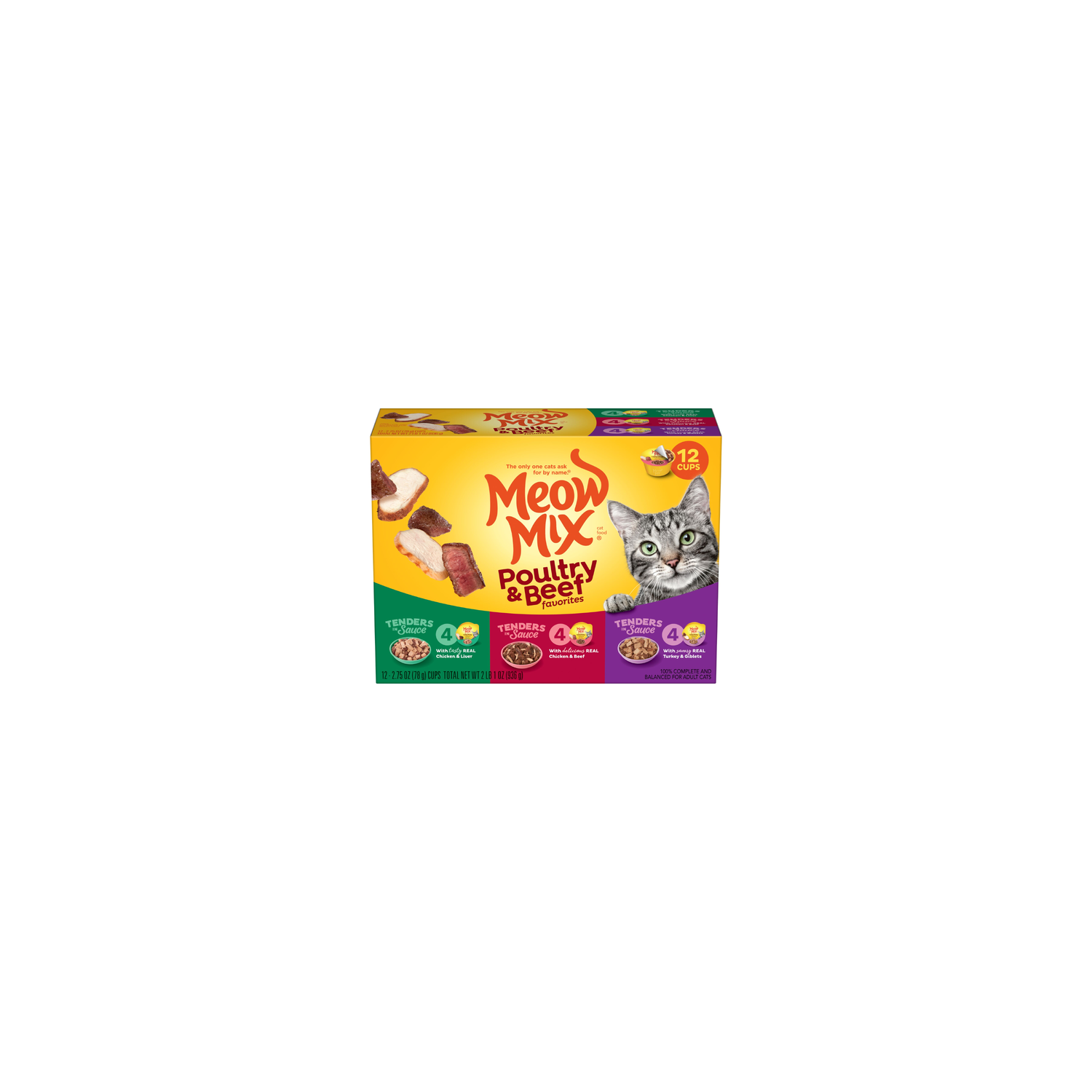 Meow Mix Poultry & Beef Favorites Variety Pack - 2.75 Ounce Image 1 of 4