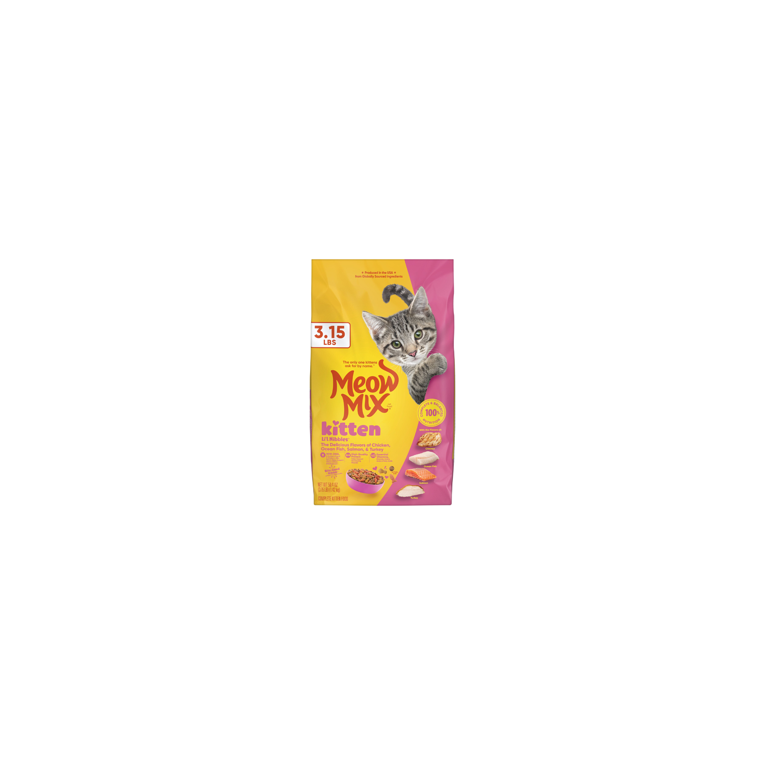 Meow Mix Kitten Li'l Nibbles Dry Cat Food - 3.15 Pound Image 1 of 4