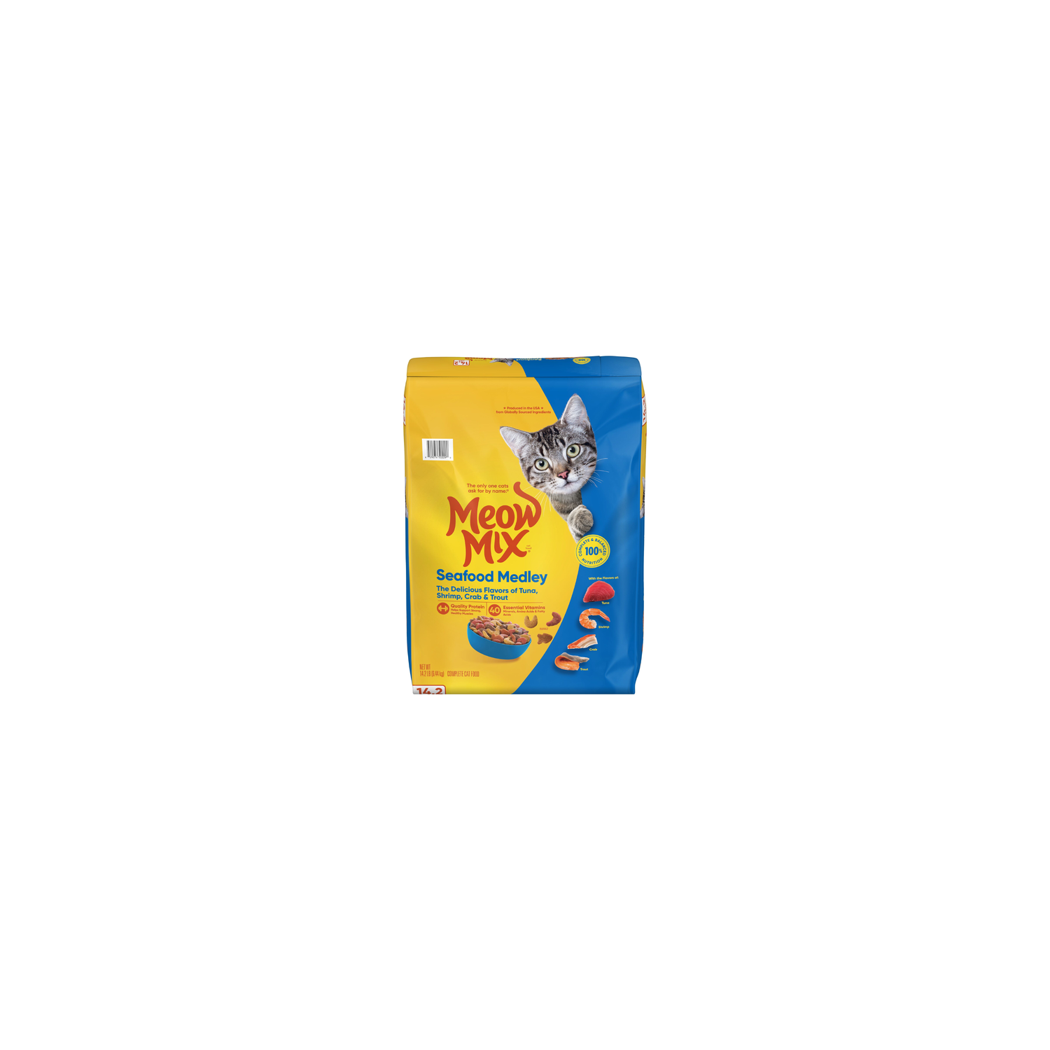 Meow Mix Seafood Medley Dry Cat Food - 14.2 Pound Image 1 of 4
