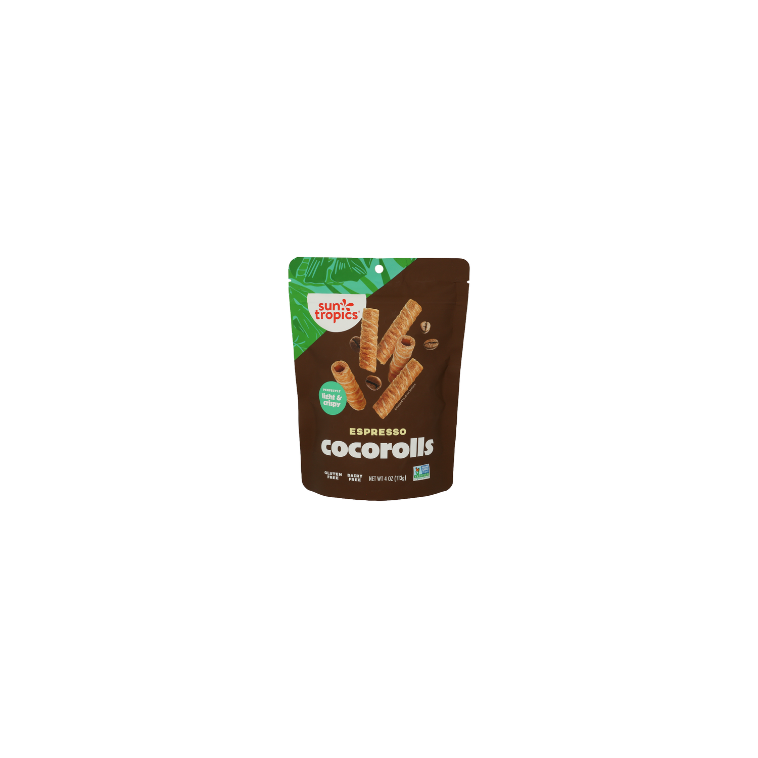 Sun Tropics Espresso Gluten FREE. Dairy Cocorolls Rolled Coconut Wafer - 4 Ounce Image 1 of 4