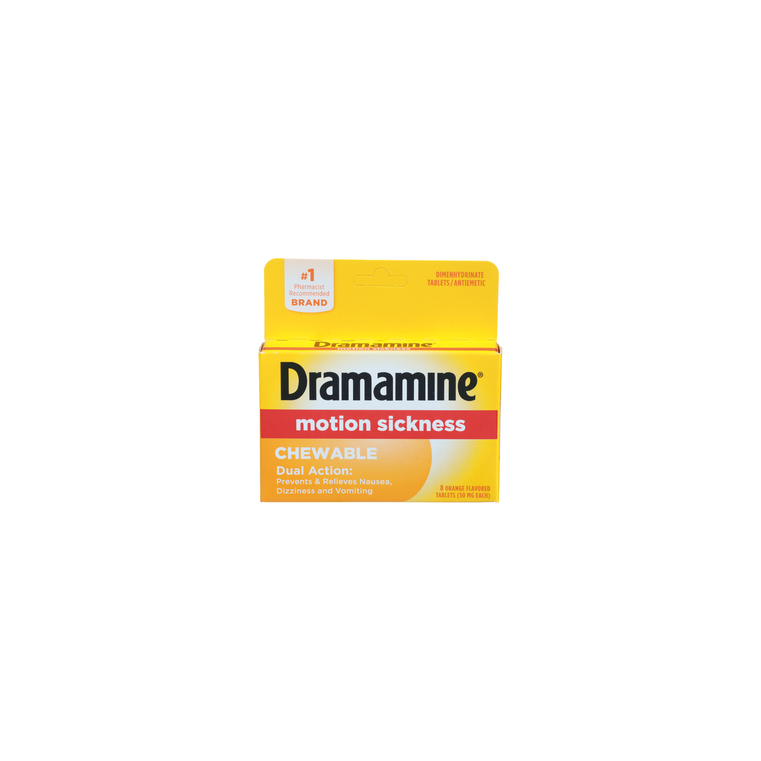 Dramamine Orange Flavored Motion Sickness - 8 Count Image 1 of 2