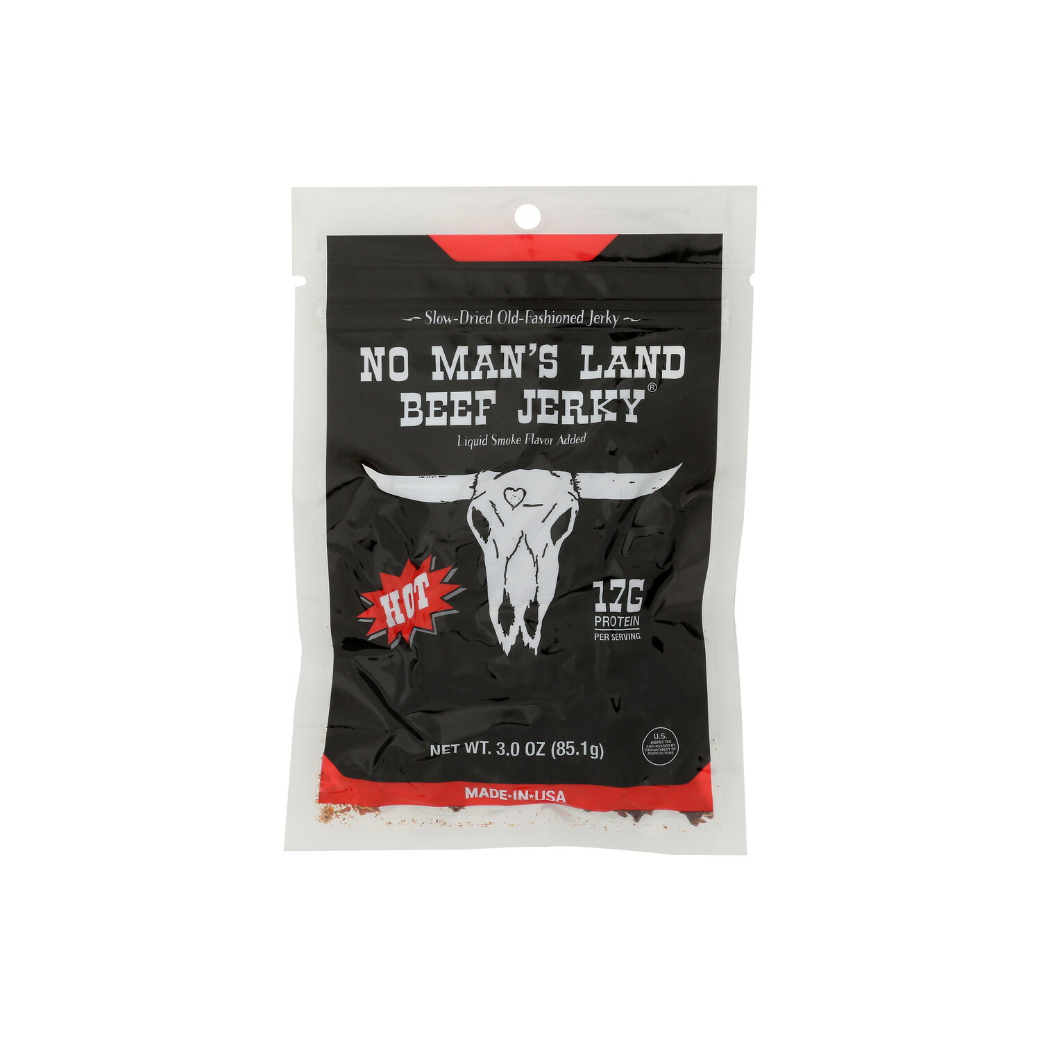 No MAN's Land Beef Jerky Hot - 3 Ounce Image 1 of 2