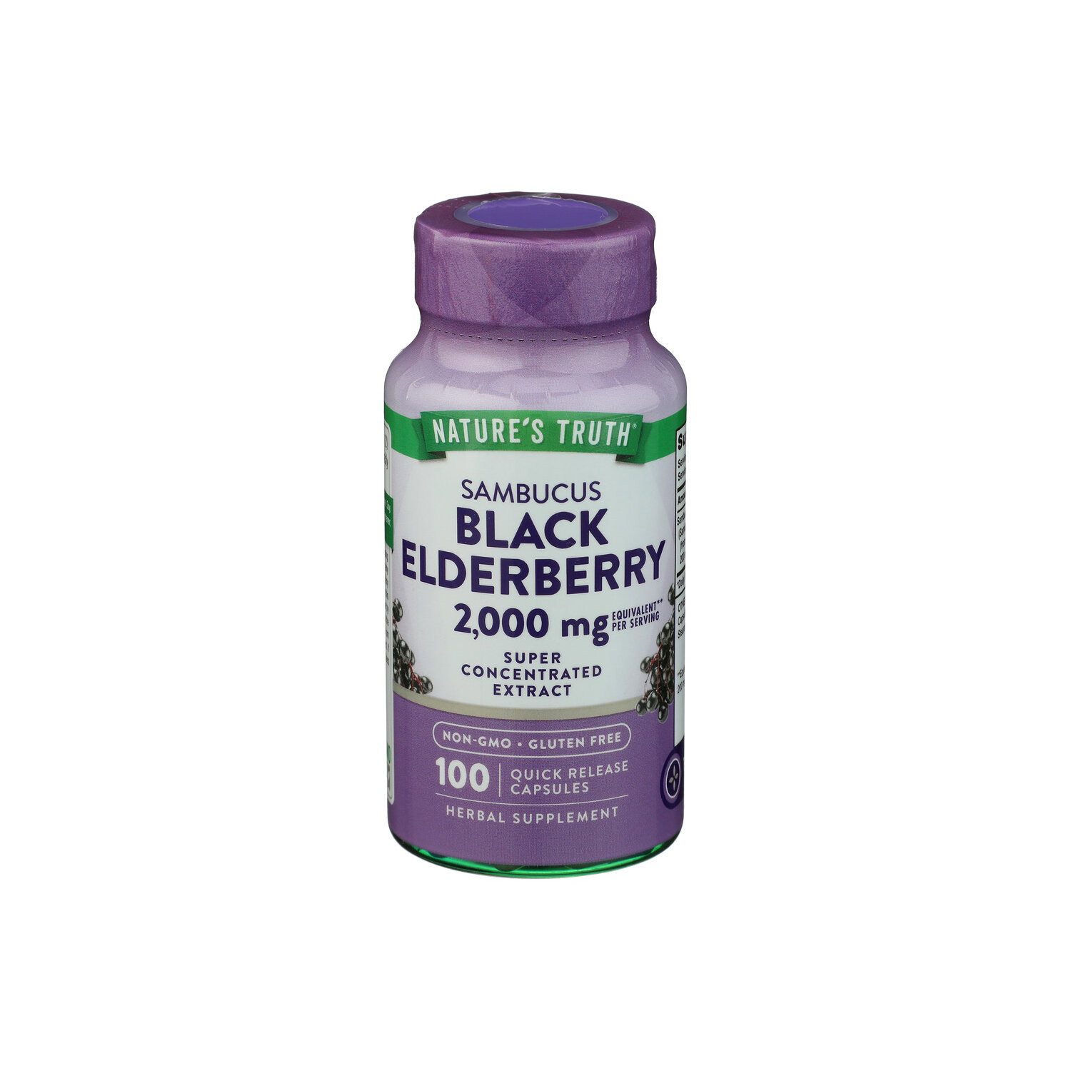 NATURE's Truth Vitamins Super Concentrated Extract Sambucus Black Elderberry - 100 Count Image 1 of 2