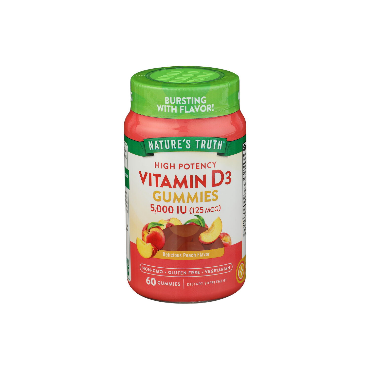 NATURE's Truth Vitamins Peach Vitamin D3 5,000 Iu 125 Mcg Gummies - 60 Count Image 1 of 2