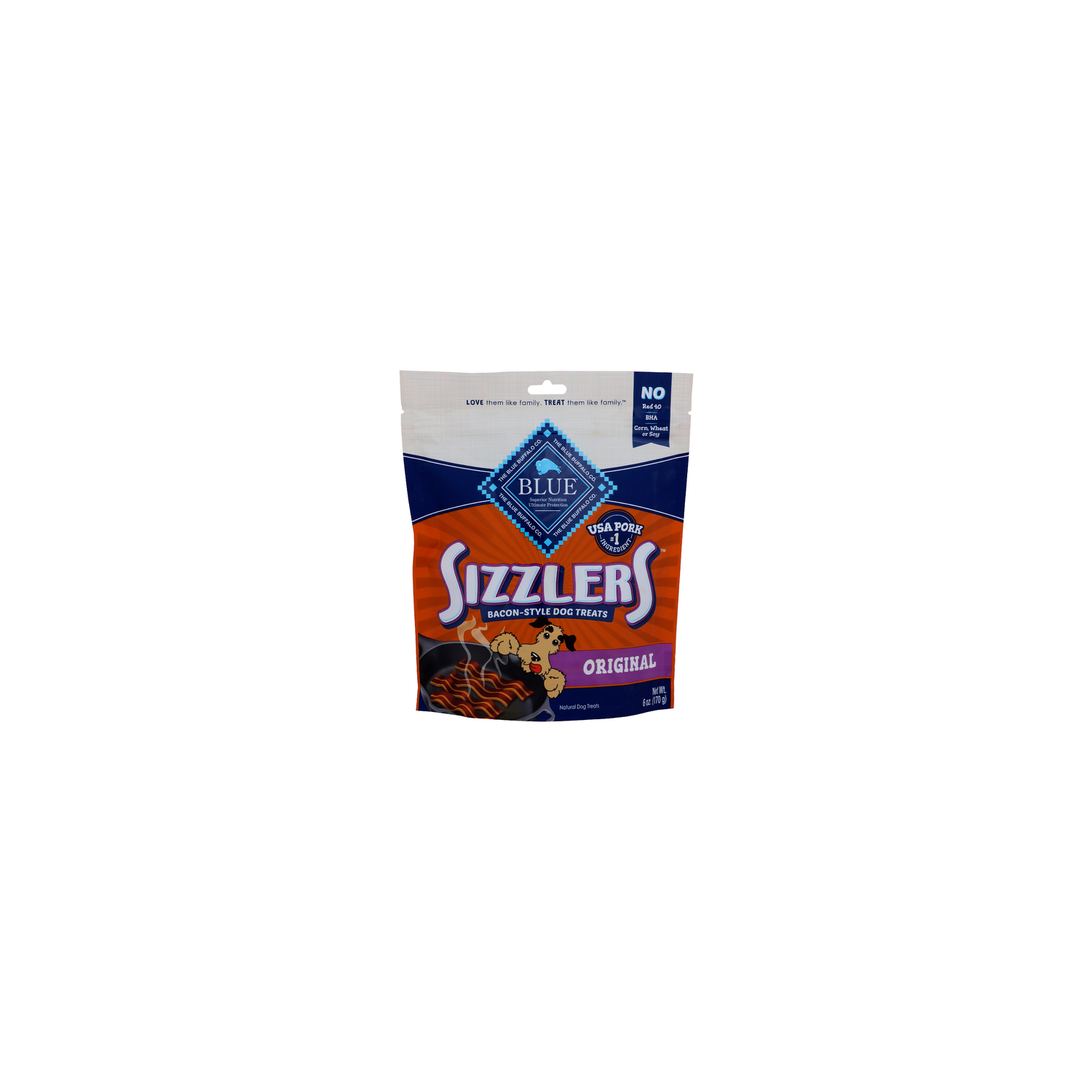 Blue Sizzlers Original Bacon-Style Dog Treats Sizzlers - 6 Ounce Image 1 of 4