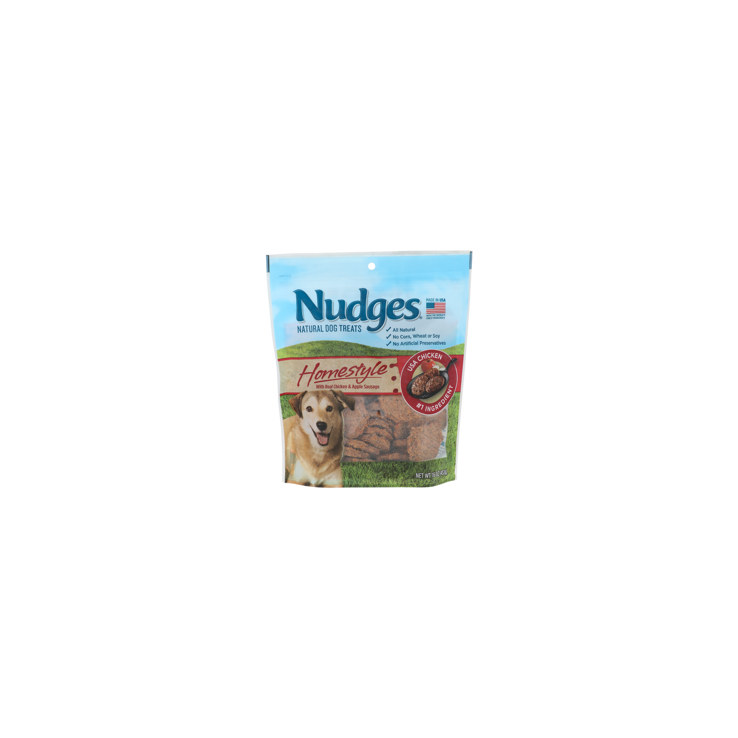 Nudges Homestyle With Real Chicken & Apple Sausage Natural Dog Treats - 16 Ounce Image 1 of 4