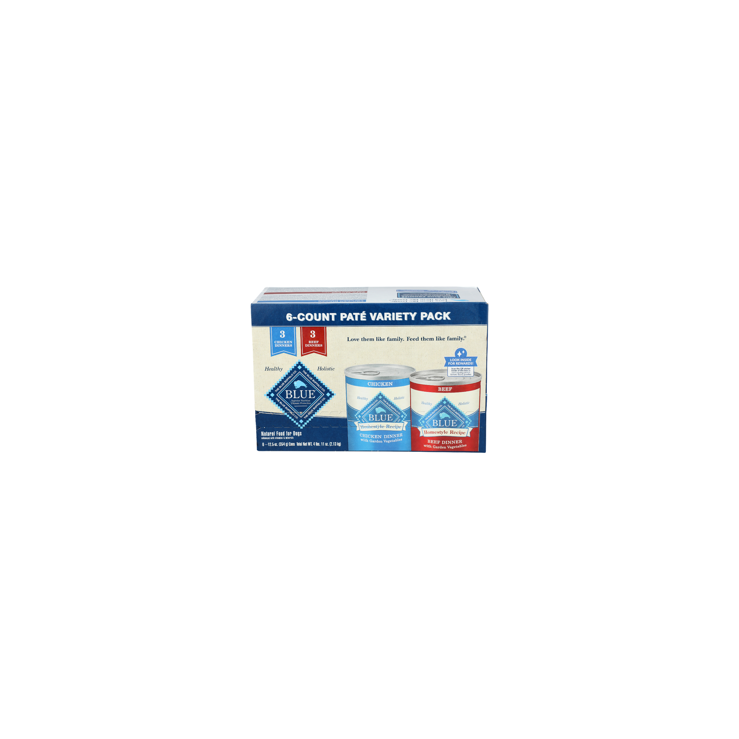 Blue Chicken & Beef Dinner Homestyle Recipe Adult Dog Wet Food Variety Pack - 0.355 Kilogram - 6 Count Image 1 of 2