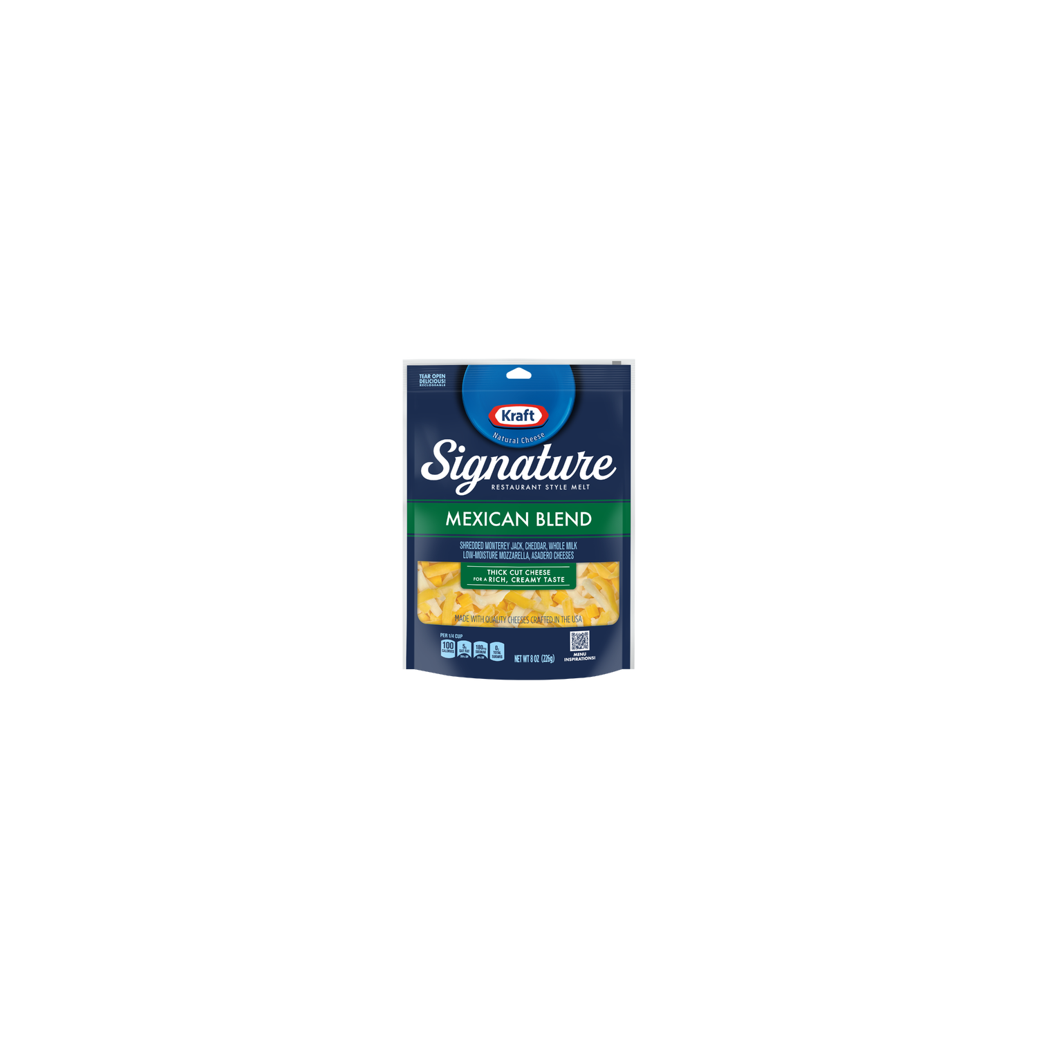 Kraft Signature Thick Shreds Mexican Blend Cheese Bag - 8 Ounce