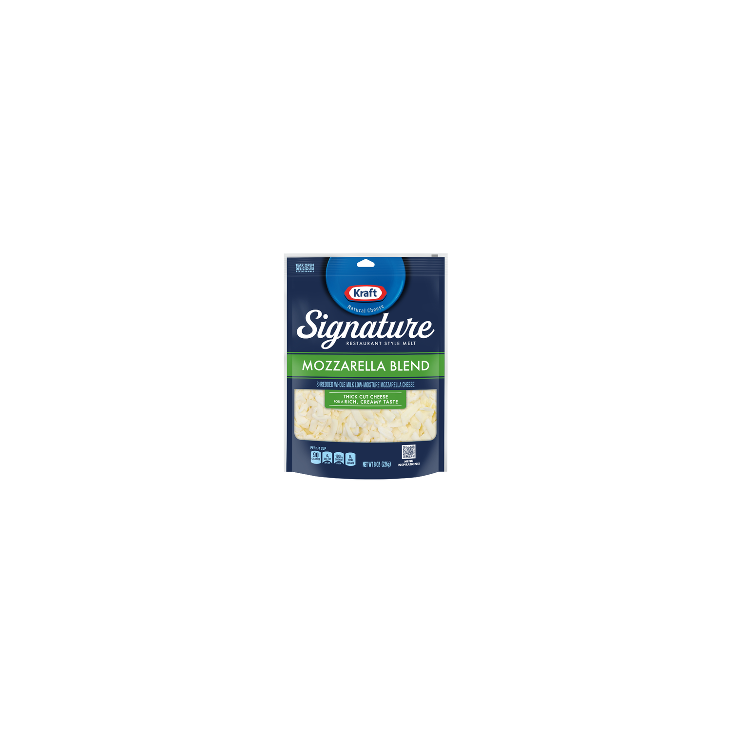 Kraft Signature Thick Shreds Mozzarella Blend Cheese Bag - 8 Ounce