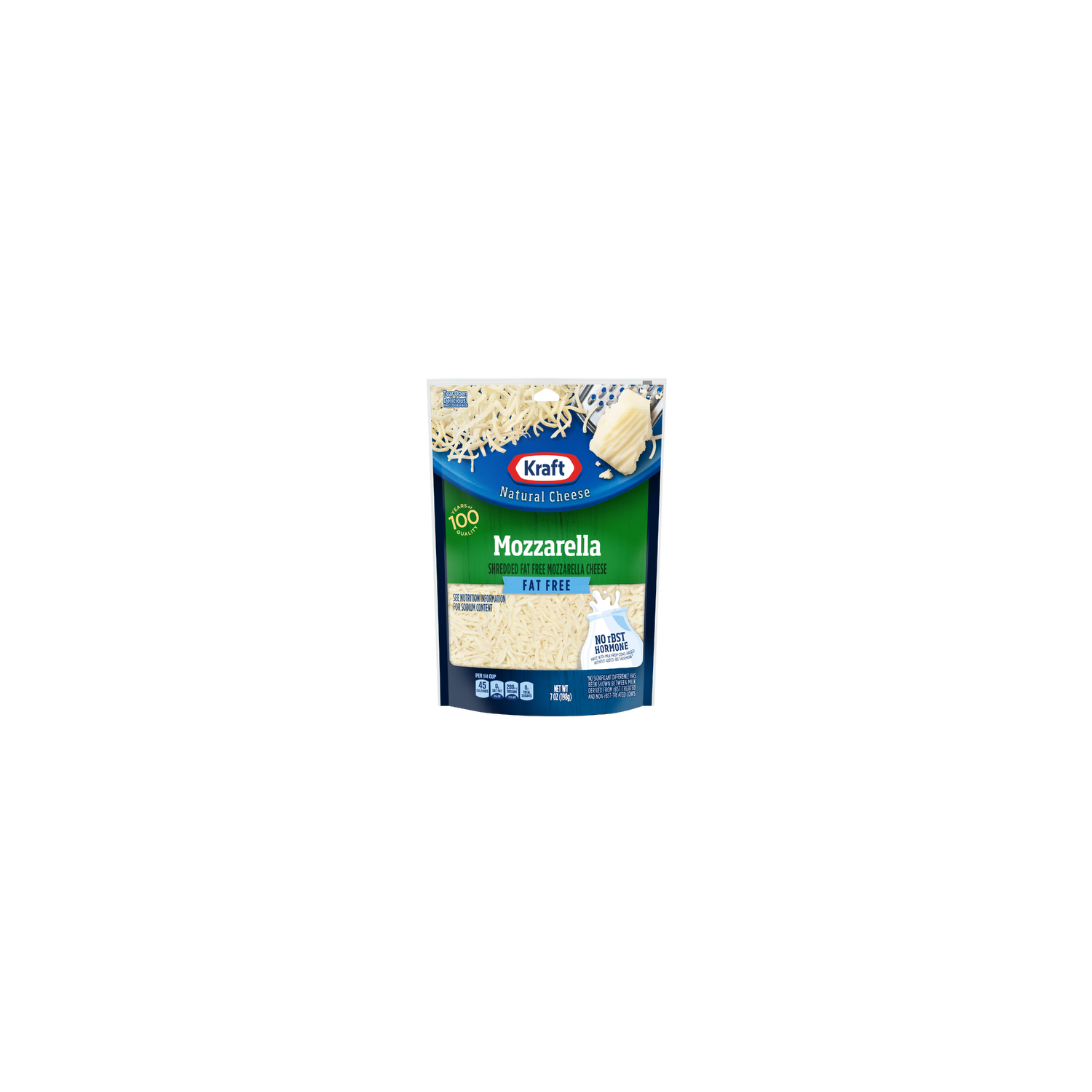 Kraft Mozzarella Fat Free Shredded Cheese - 7 Ounce Image 1 of 2