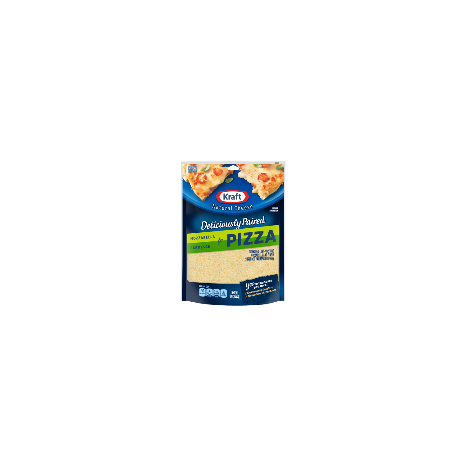Kraft Deliciously Paired Mozzarella & Parmesan Shredded Cheese For Pizza Bag - 8 Ounce Image 1 of 2