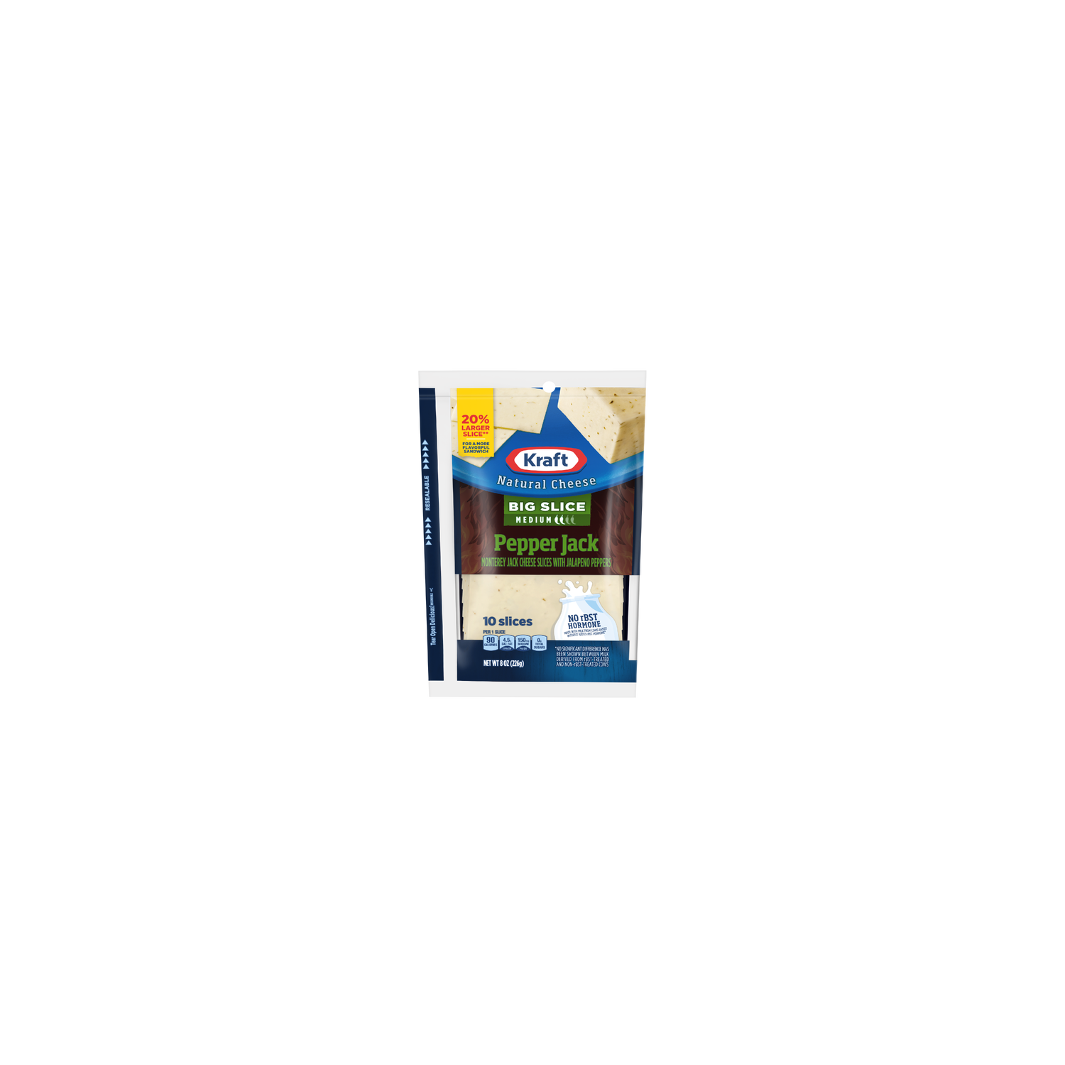 Kraft Big Slice Pepper Jack Medium Cheese Slices - 8 Ounce Image 1 of 4