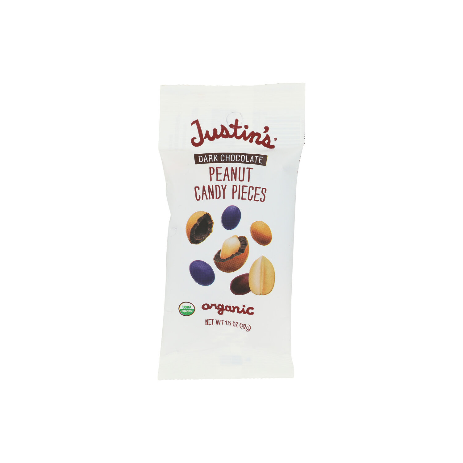 JUSTIN's Organic Dark Chocolate Peanut Candy Pieces - 1.5 Ounce