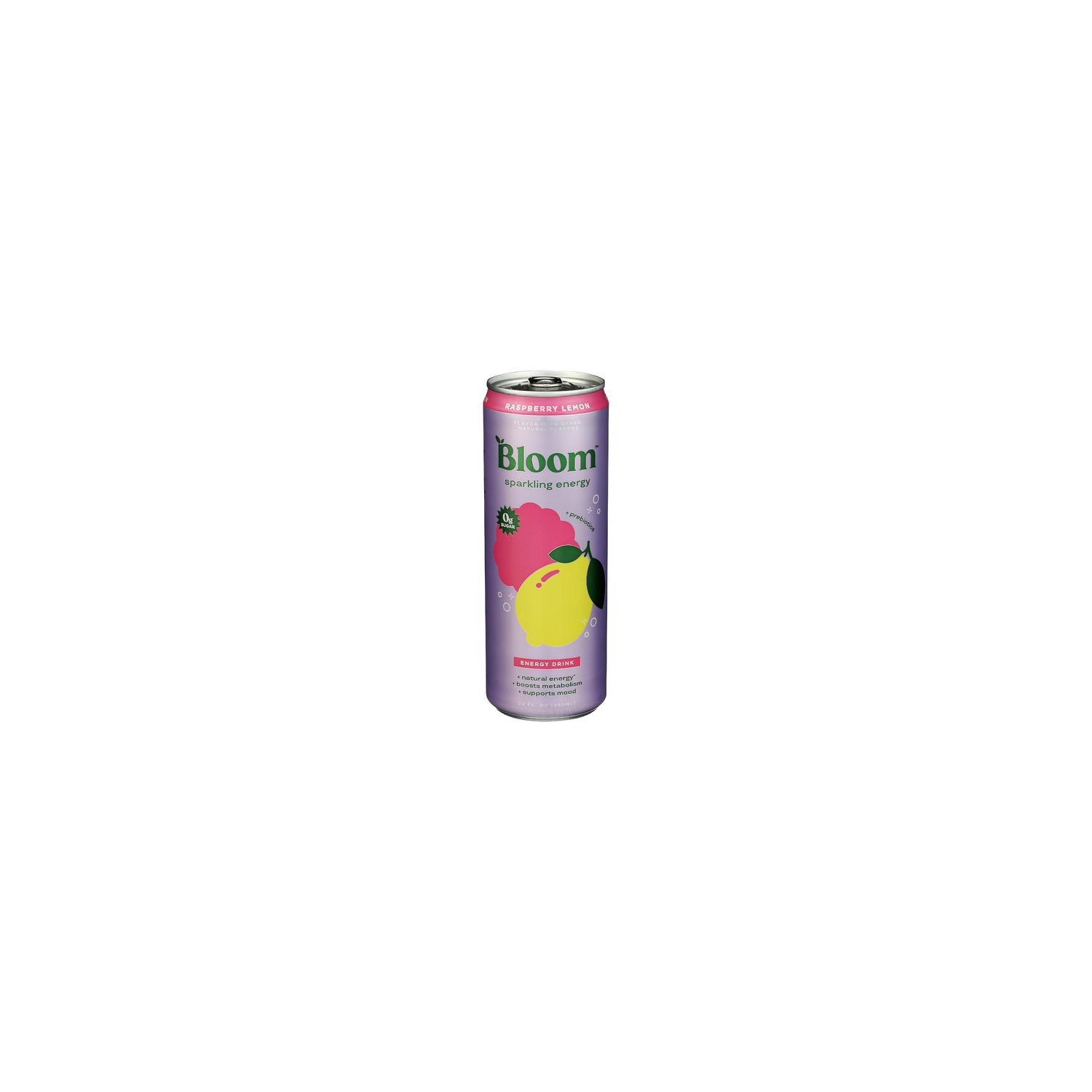 Bloom Nutrition Raspberry Lemon Sparkling Energy 12PK - 12 Fluid Ounce Image 1 of 4