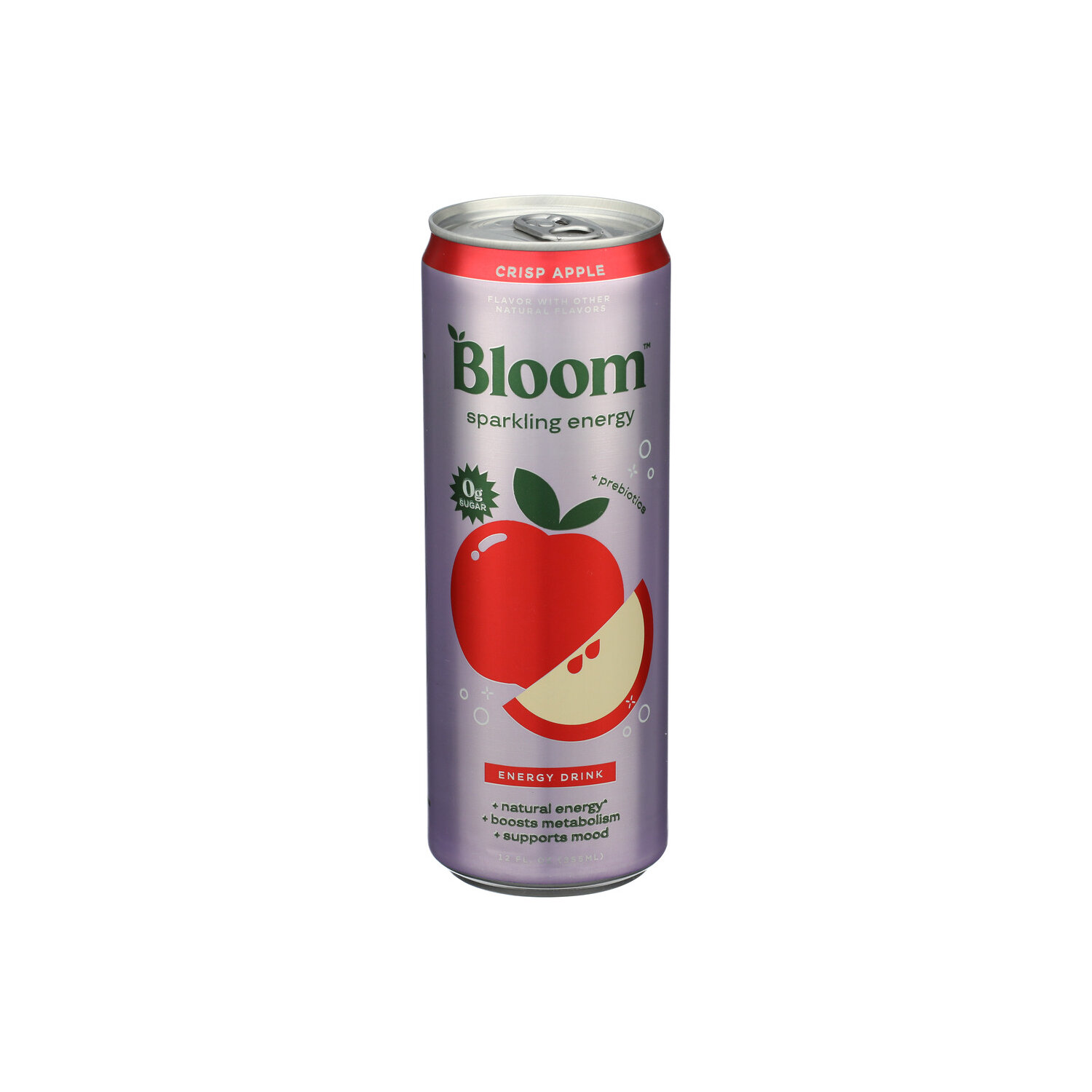 Bloom Nutrition Crisp Apple Sparkling Energy Drink - 12 Fluid Ounce Image 1 of 4