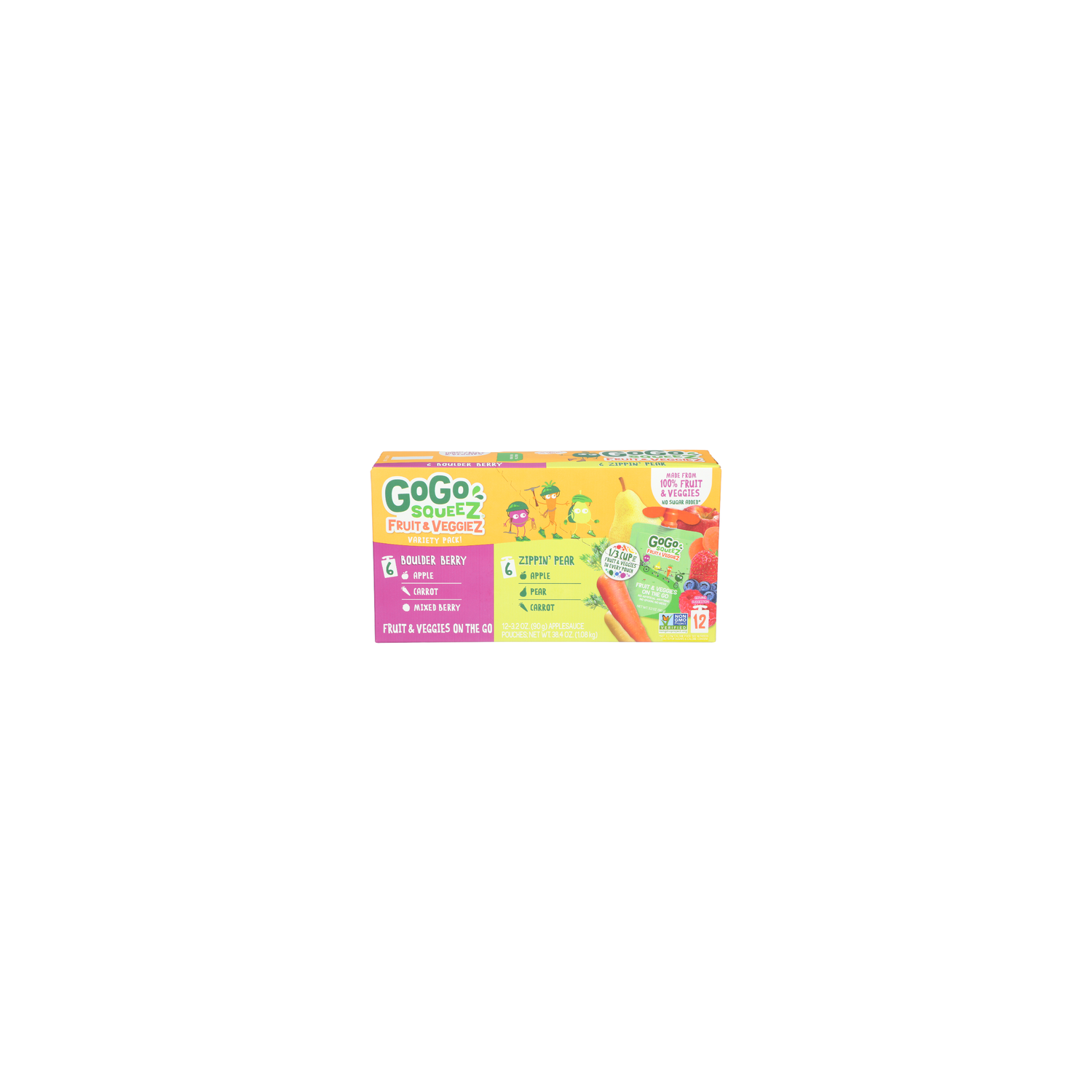 GoGo SqueeZ Variety Pack No Sugar Added Fruit & Veggiez Pouches