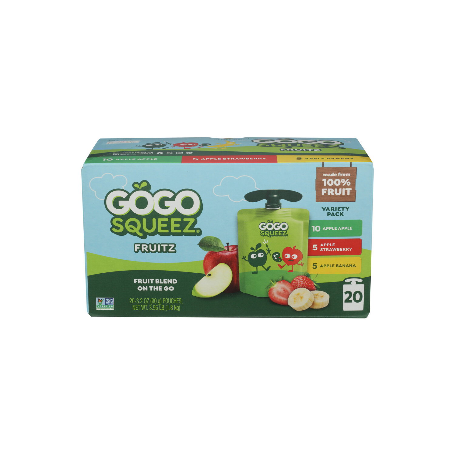 Gogo Squeez Apple Banana Strawberry Variety Pack - 0.198 Pound