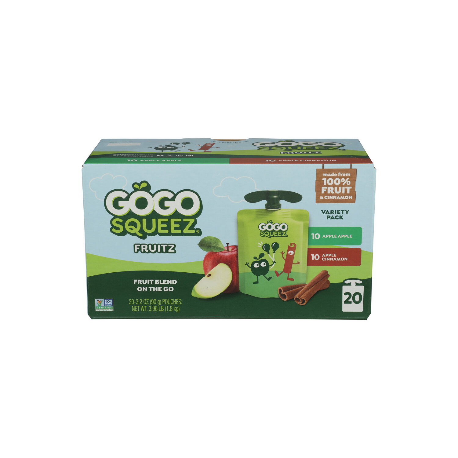Gogo Squeez Apple-Cinnamon Variety Pack - 0.198 Pound - 20 Count