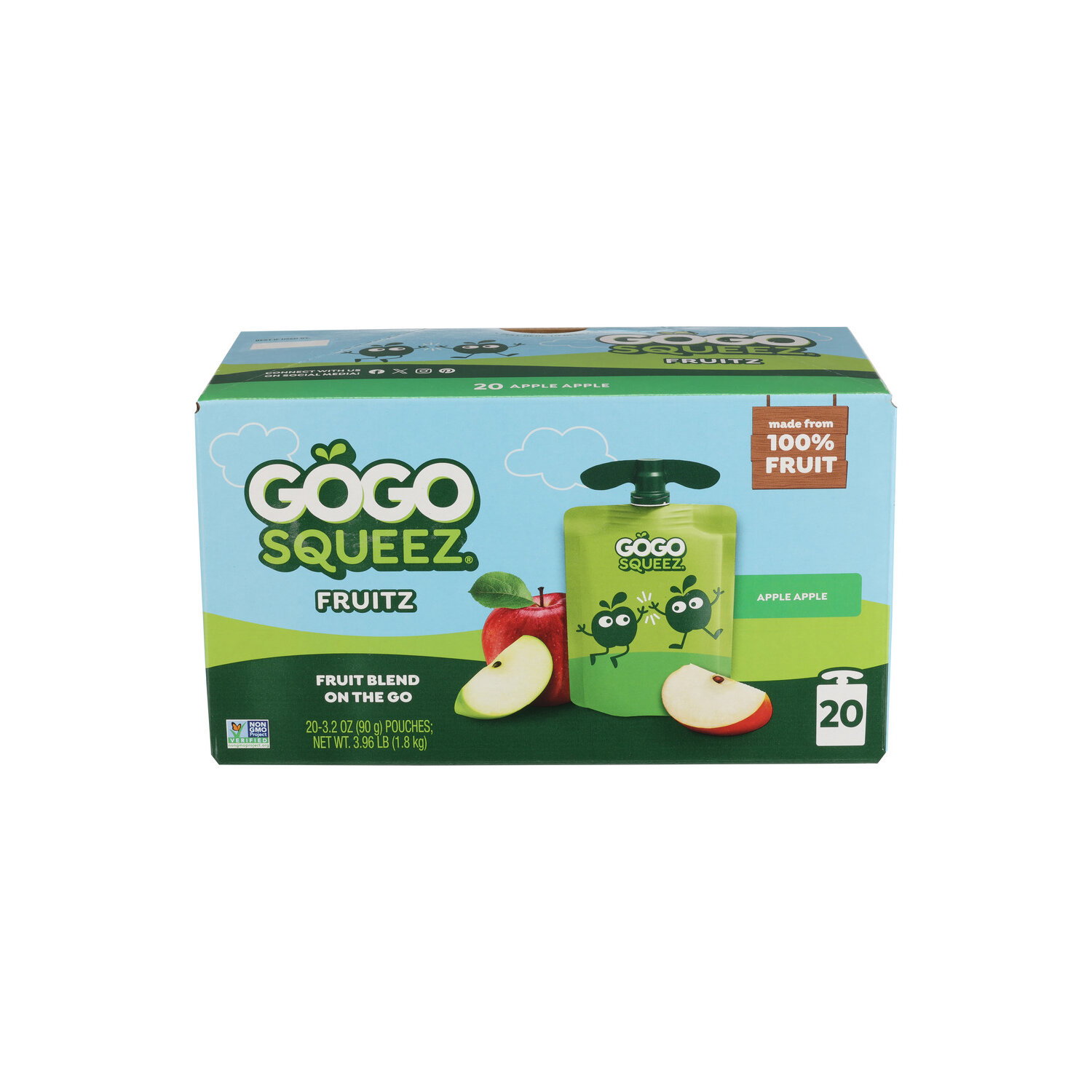 Gogo Squeez Apple - 3.2 Ounce - 20 Count Image 1 of 3