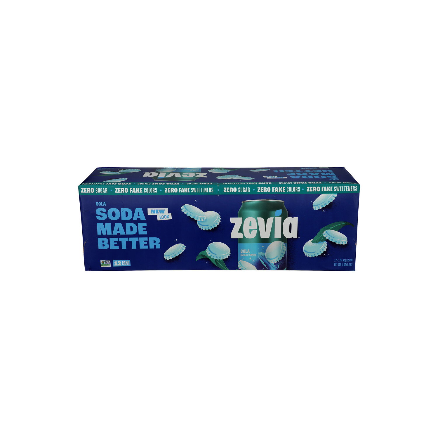 Zevia Zero Sugar Cola Soda Soft Drink - 12 Fluid Ounce - 12 Count Image 1 of 3