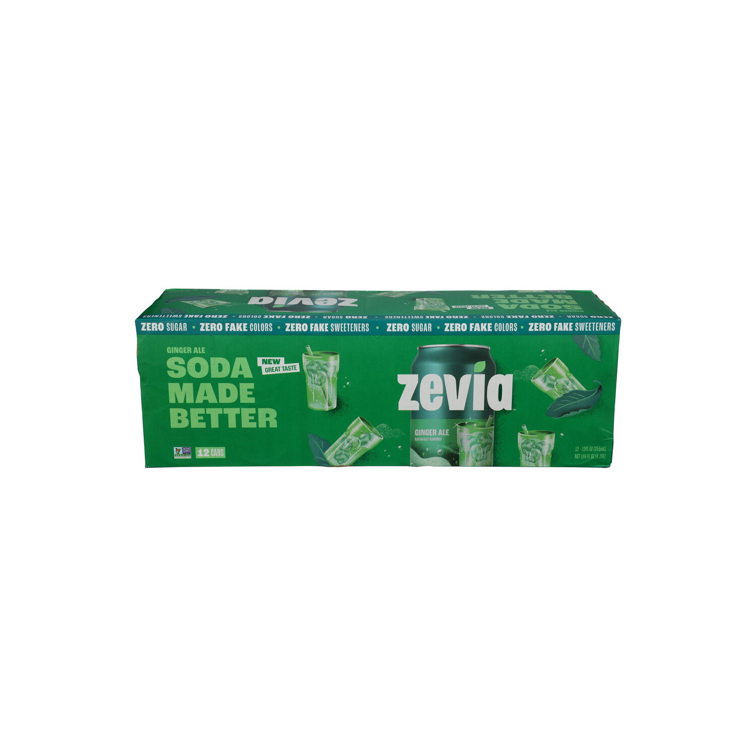 Zevia Zero Sugar Ginger Ale Soda - 12 Fluid Ounce - 12 Count Image 1 of 3