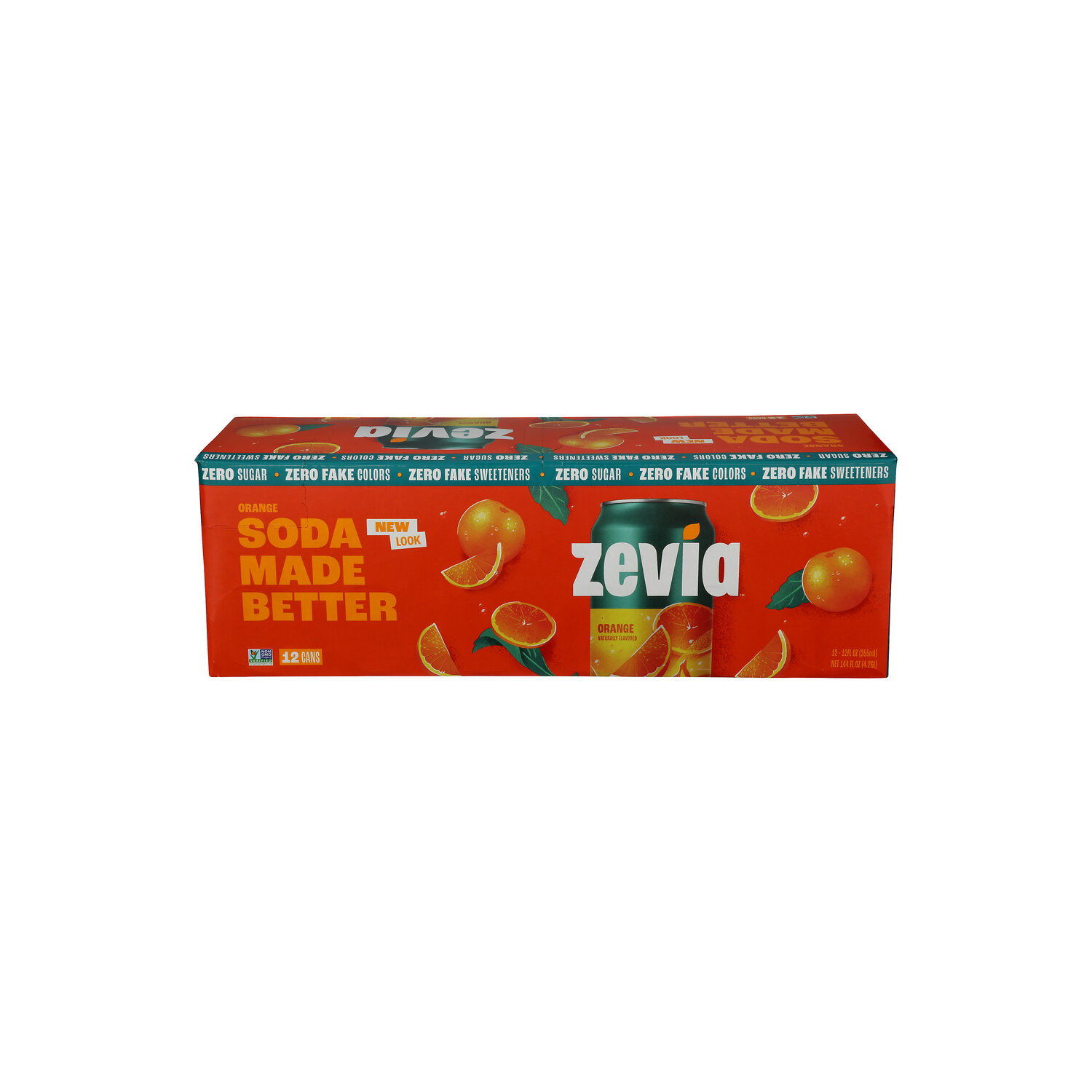 Zevia Zero Sugar Orange Soda Soft Drink - 12 Fluid Ounce - 12 Count Image 1 of 3
