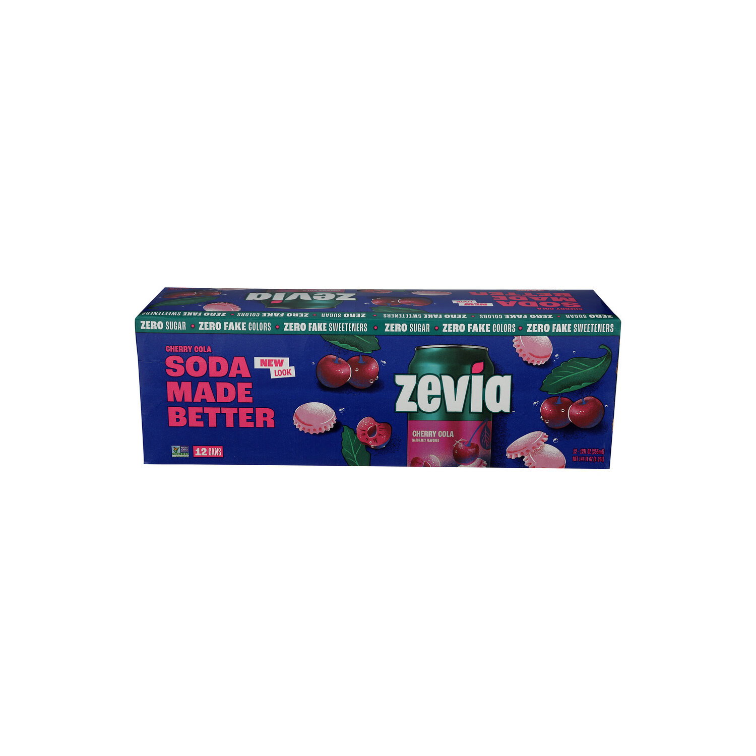 Zevia Zero Sugar Cherry Cola Soda Soft Drink - 12 Fluid Ounce - 12