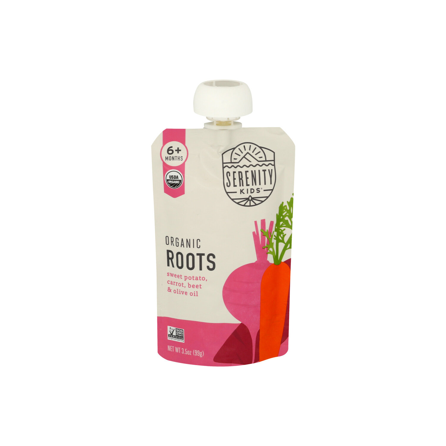 Serenity Kids Sweet Potato, Carrot, Beet & Olive Oil Puree Organic Roots Baby Food - 3.5 Ounce Image 1 of 4