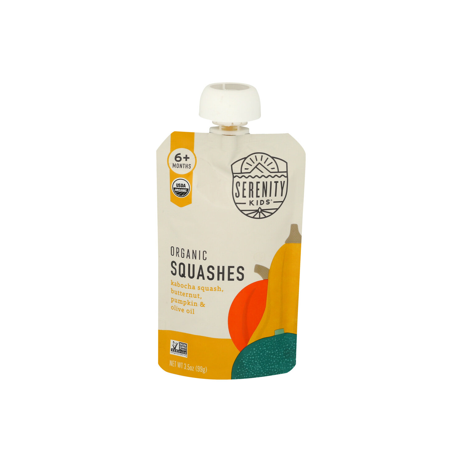 Serenity Kids Kabocha Squash, Butternut, Pumpkin & Olive Oil Organic Squashes Baby Food - 3.5 Ounce Image 1 of 4
