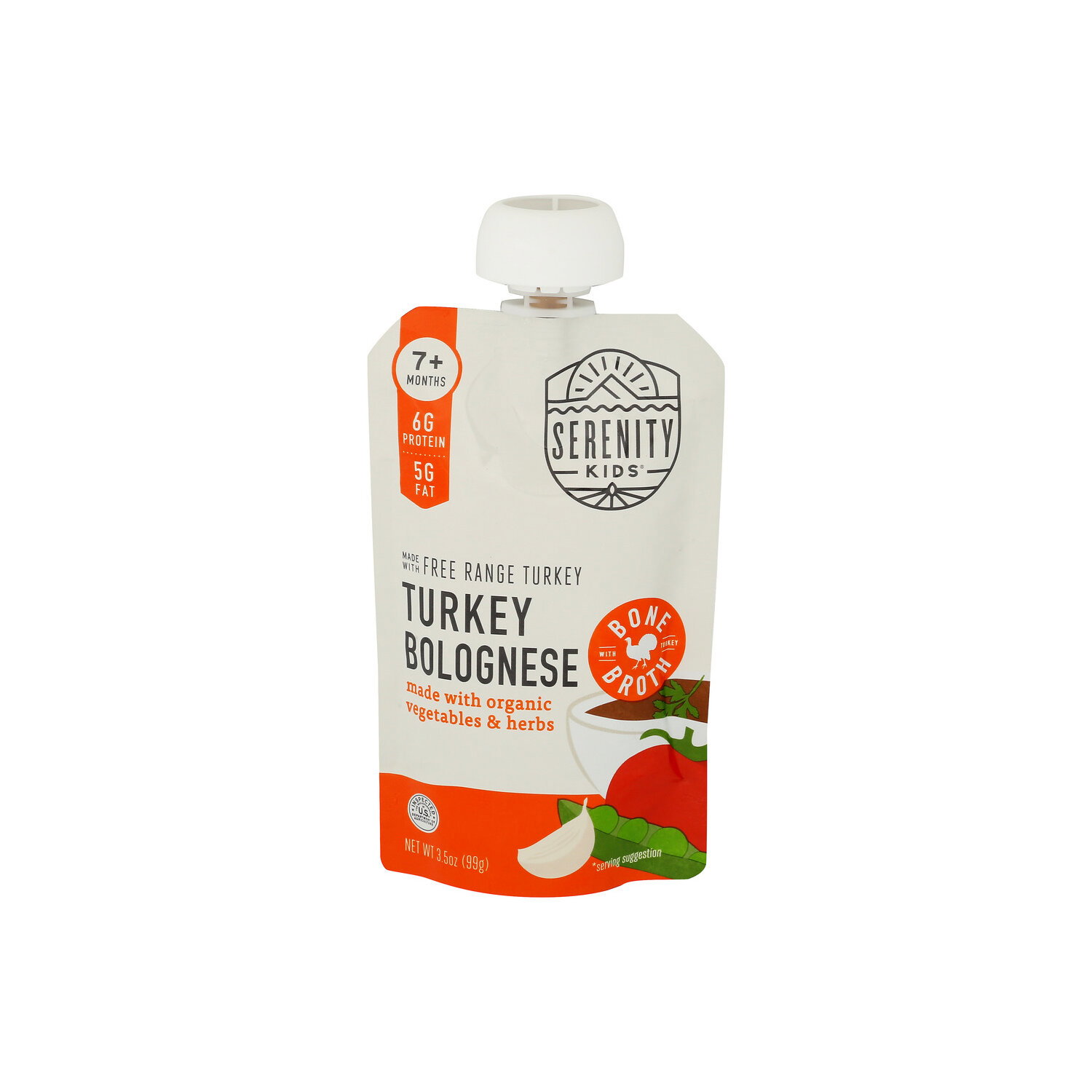 Serenity Kids Turkey Bolognese Puree Baby Food Pouch Toddler Bone Broth - 3.5 Ounce Image 1 of 4