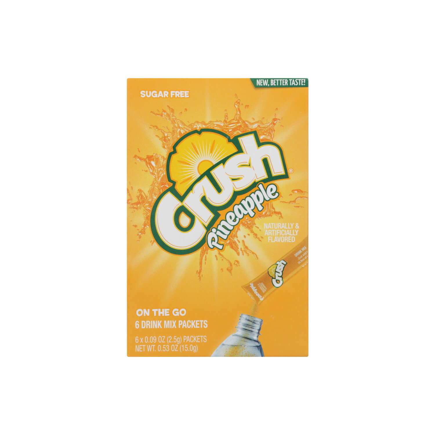 Crush Sugar Free Pineapple Powder Drink Mix - 0.088 Ounce - 6 Count Image 1 of 2