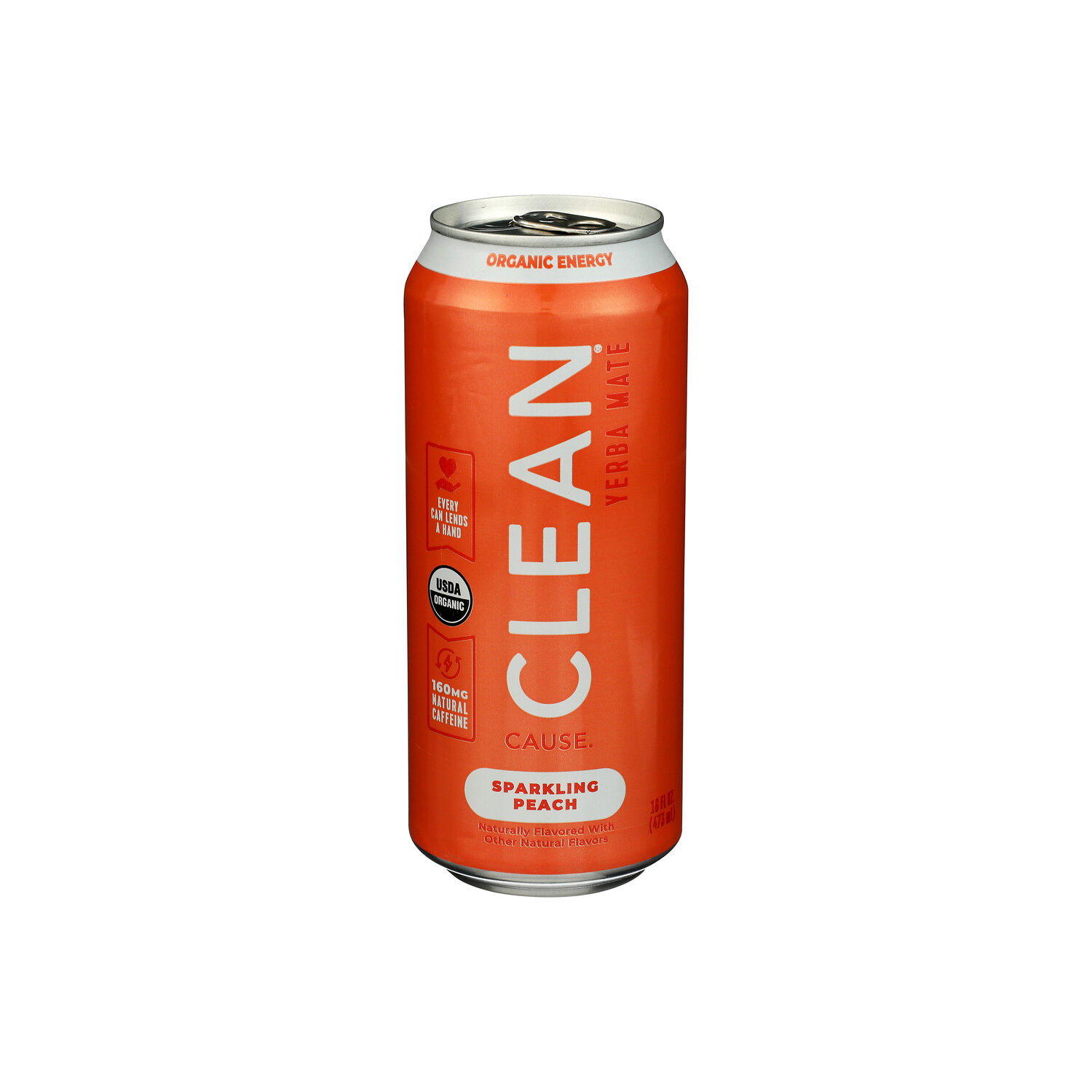 Clean Cause Peach Sparkling Yerba Mate - 16 Fluid Ounce Image 1 of 4