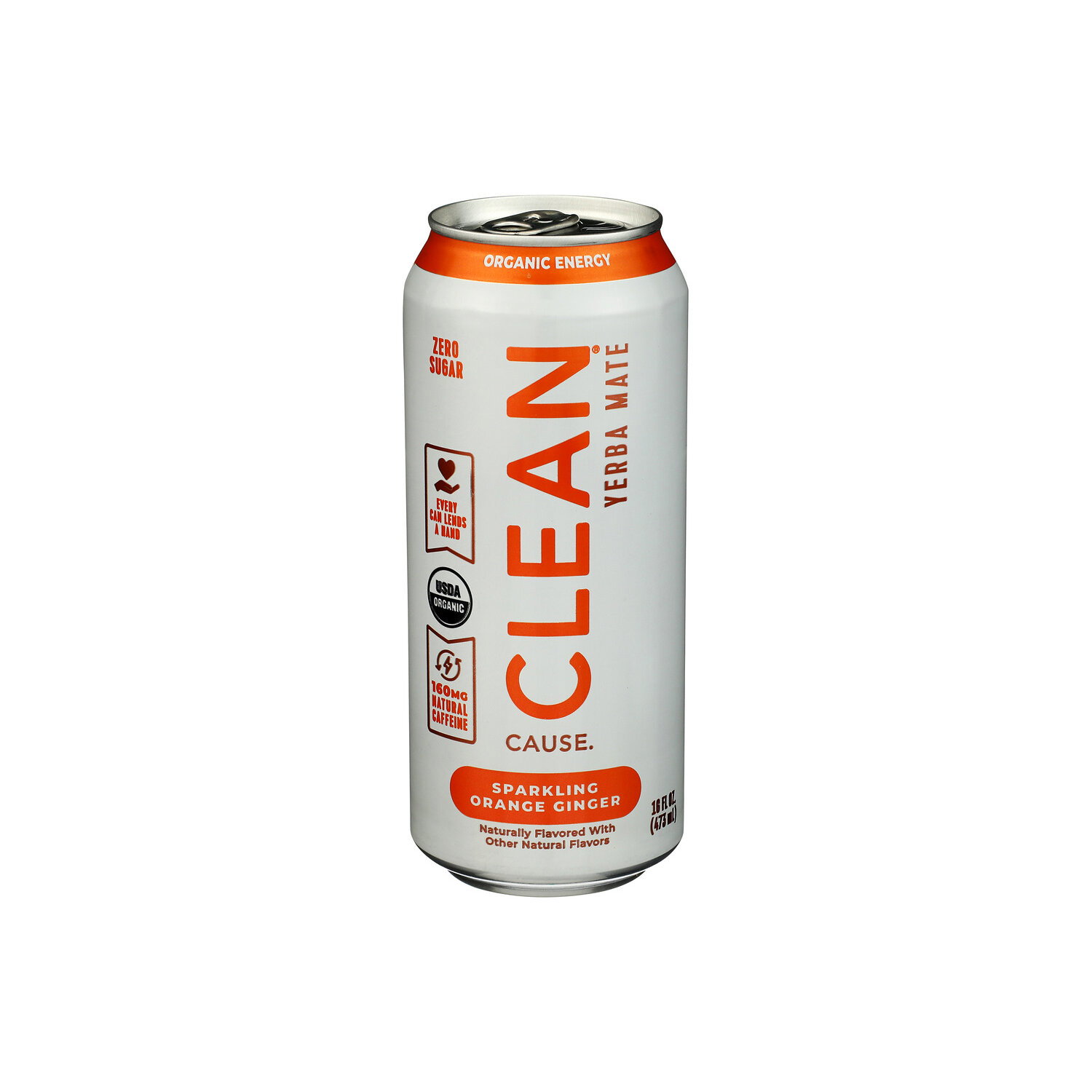 Clean Cause Zero Calories Orange Ginger Sparkling Yerba Mate - 16 Fluid Ounce Image 1 of 4