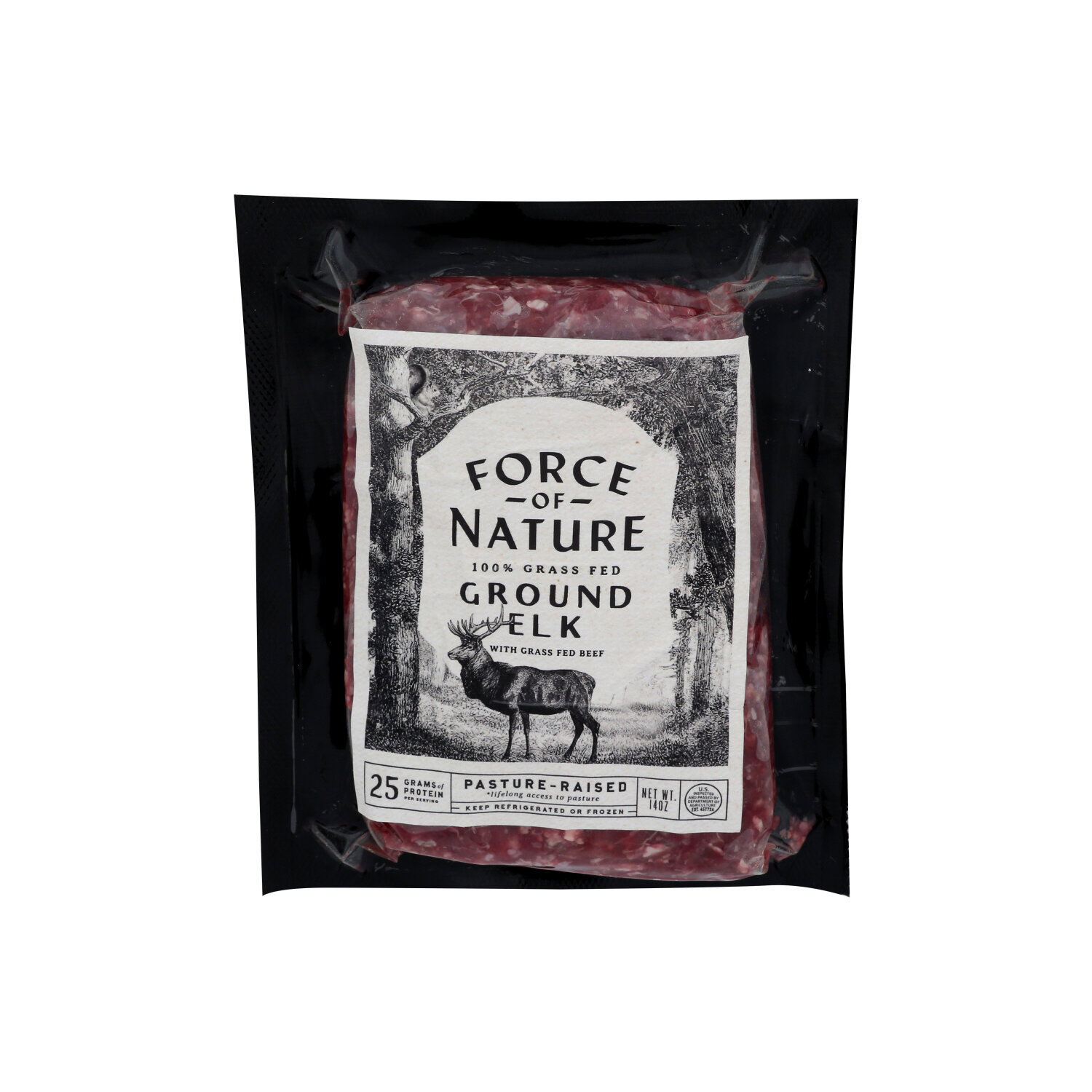 Force Of Nature 100% Grass Fed Pasture Raised Ground Elk - 14 Ounce Image 1 of 4