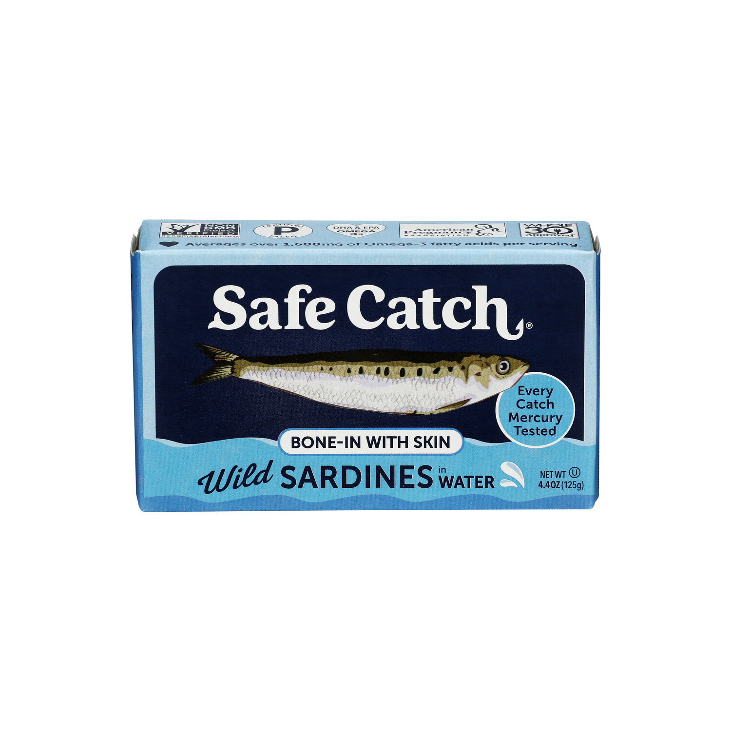 Safe Catch Wild Sardines In Water, Bone-In With Skin - 4.4 Ounce Image 1 of 4