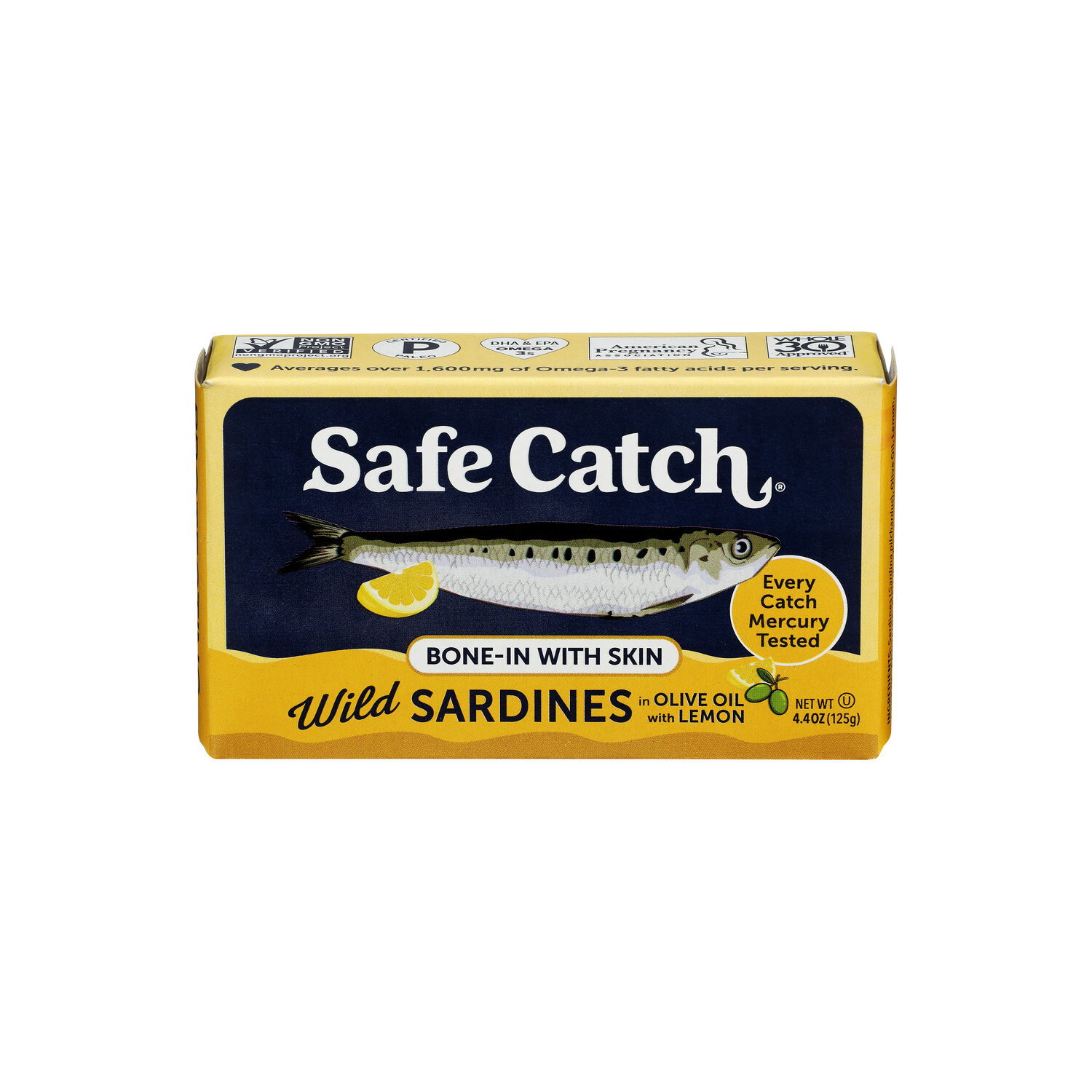 Safe Catch Wild Sardines In Olive Oil With Lemon, Bone-In Skin - 4.4 Ounce Image 1 of 4