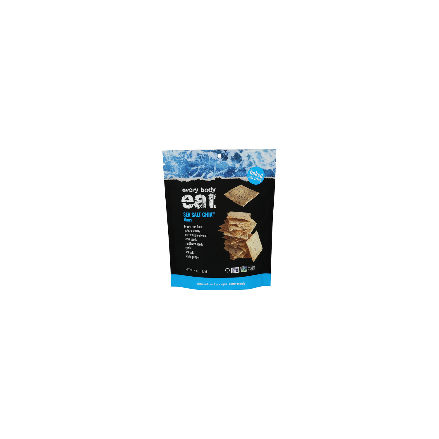 Every Body Eat Sea Salt Chia Crackers Snack Thins - 4 Ounce Image 1 of 4