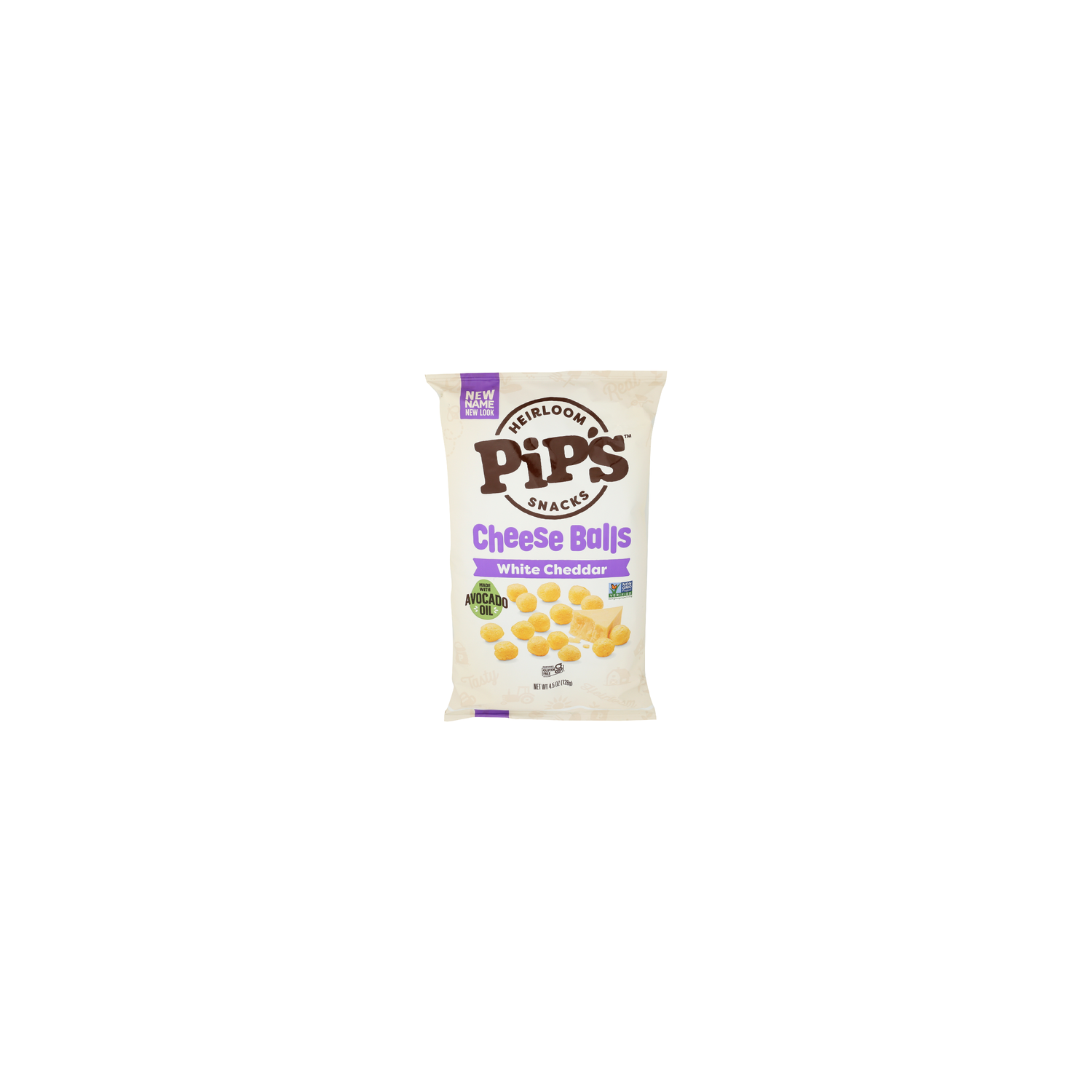 Pipcorn Heirloom Snacks White Cheddar Salty Snack Cheese Balls - 4.5 Ounce Image 1 of 4