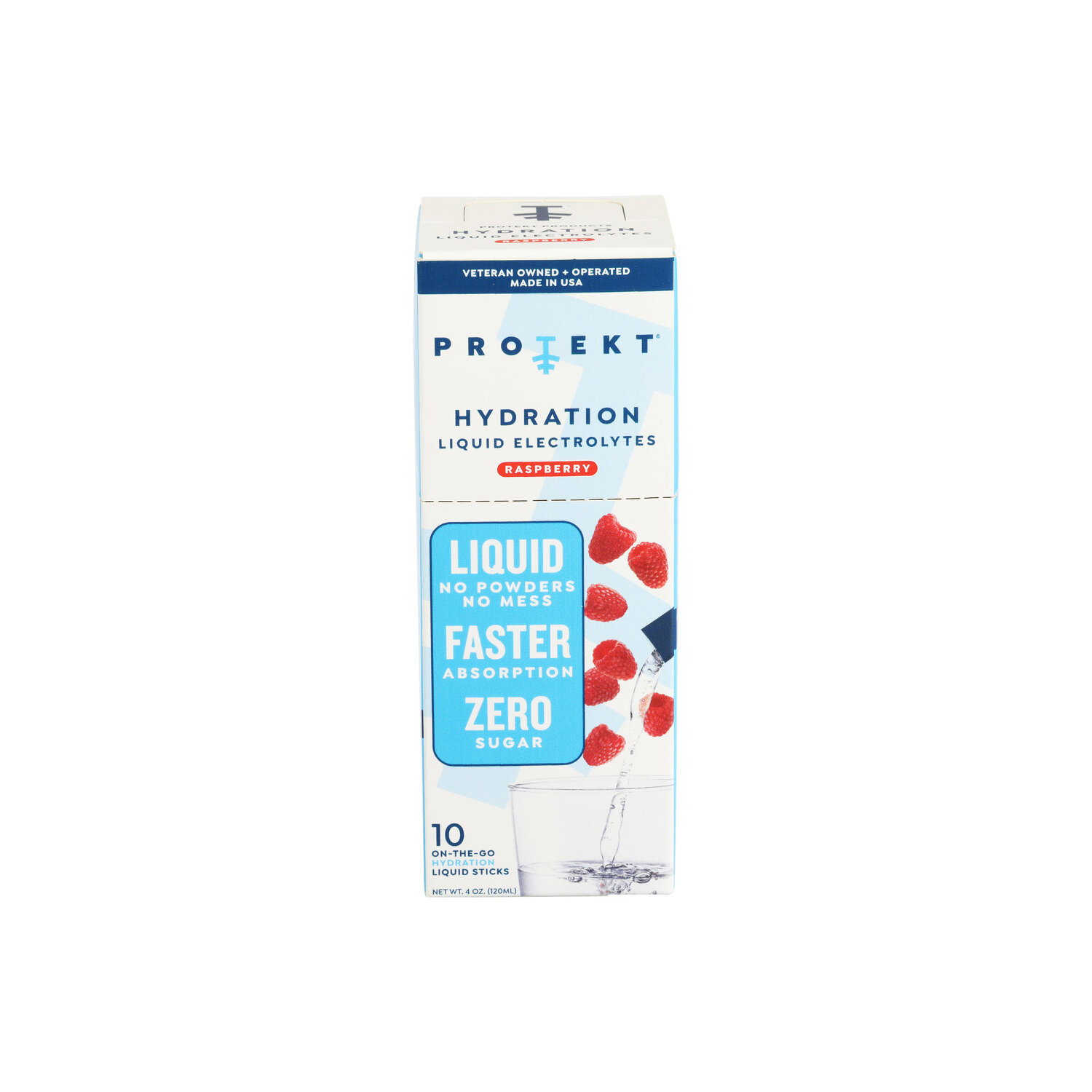 PROTEKT Raspberry Liquid Electrolyte Hydration Packet - 0.4 Ounce - 10 Count