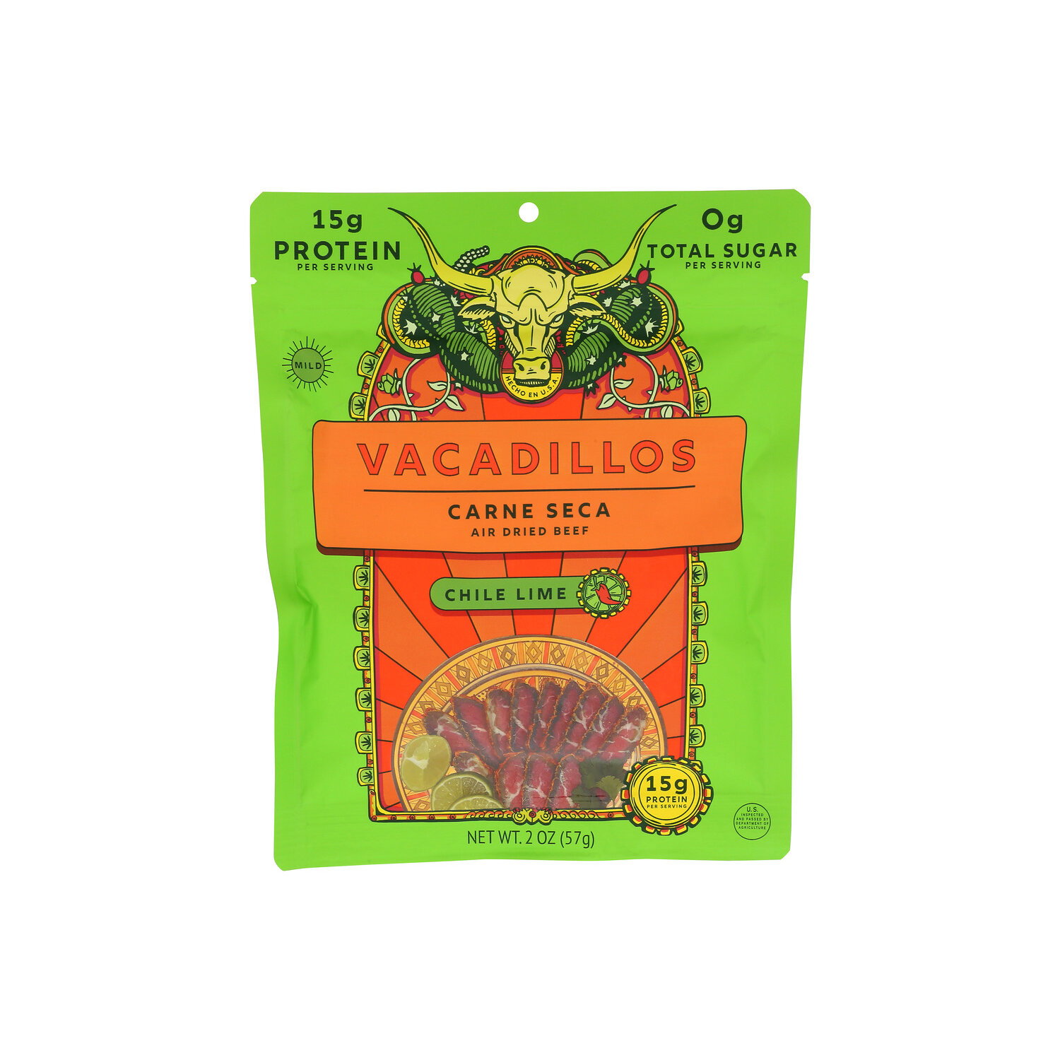 Vacadillos Chile Lime Air Dried Beef Carne Seca - 2 Ounce Image 1 of 4