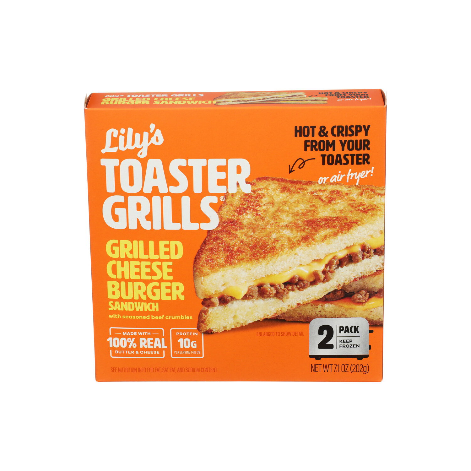 Lily's Toaster Grills Grilled Cheese Burger Sandwich - 3.55 Ounce - 2 Count Image 1 of 4