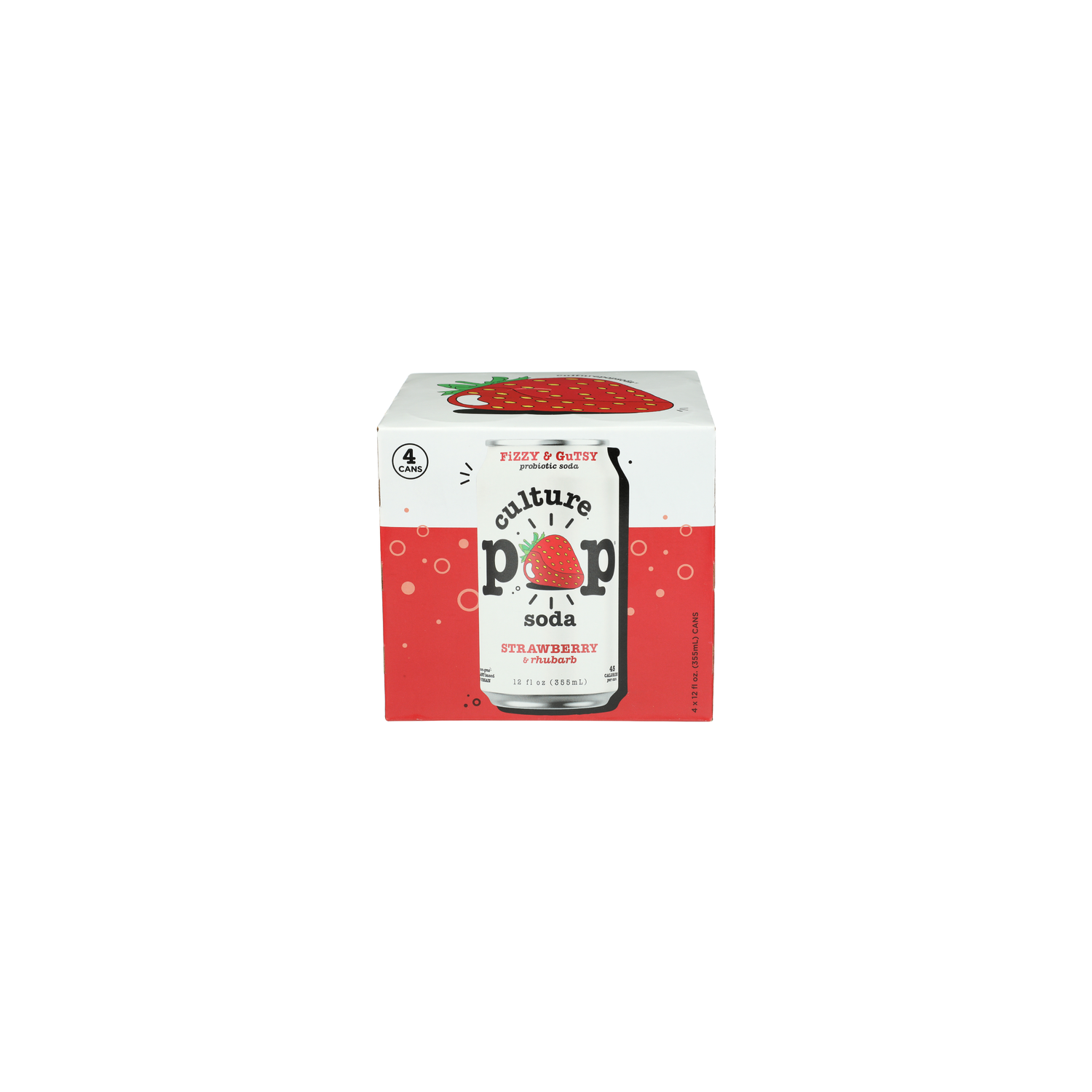 Culture Sparkling Strawberry & Rhubarb Probiotic Soda - 48 Ounce - 4 Count Image 1 of 3