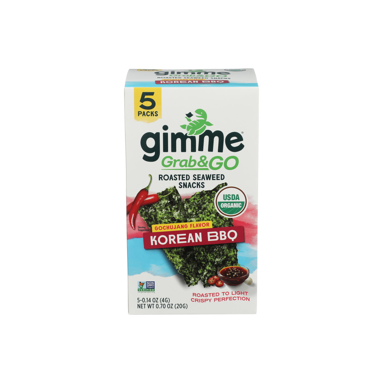gimme Grab & Go Organic Korean BBQ Roasted Seaweed Snacks - 0.14 Ounce - 5 Count Image 1 of 3