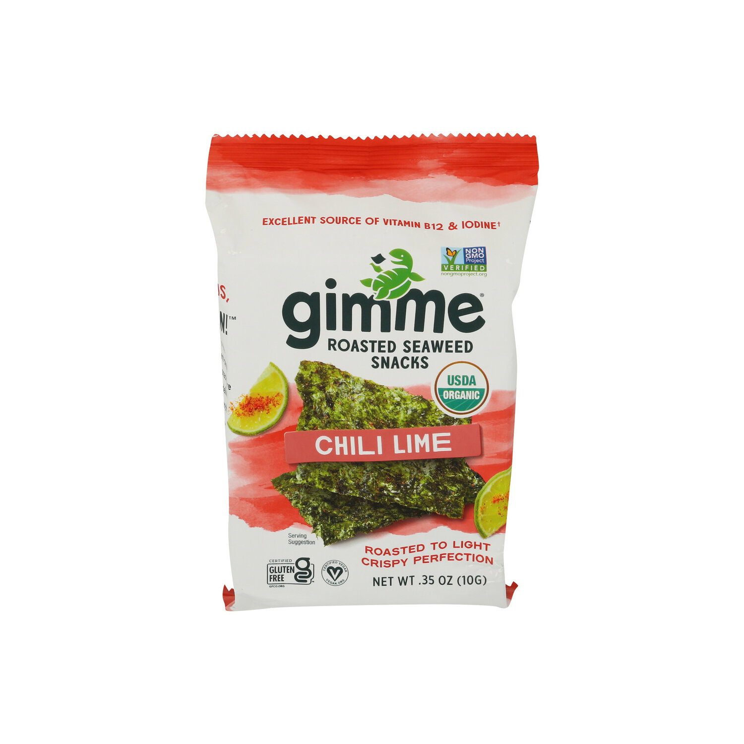 Gimme Organic Chili Lime Roasted Seaweed Snacks - 0.35 Ounce Image 1 of 4